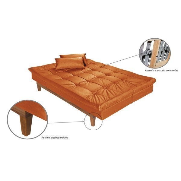 Sofá Cama 3 Lugares 5 Posições Versátil Madero