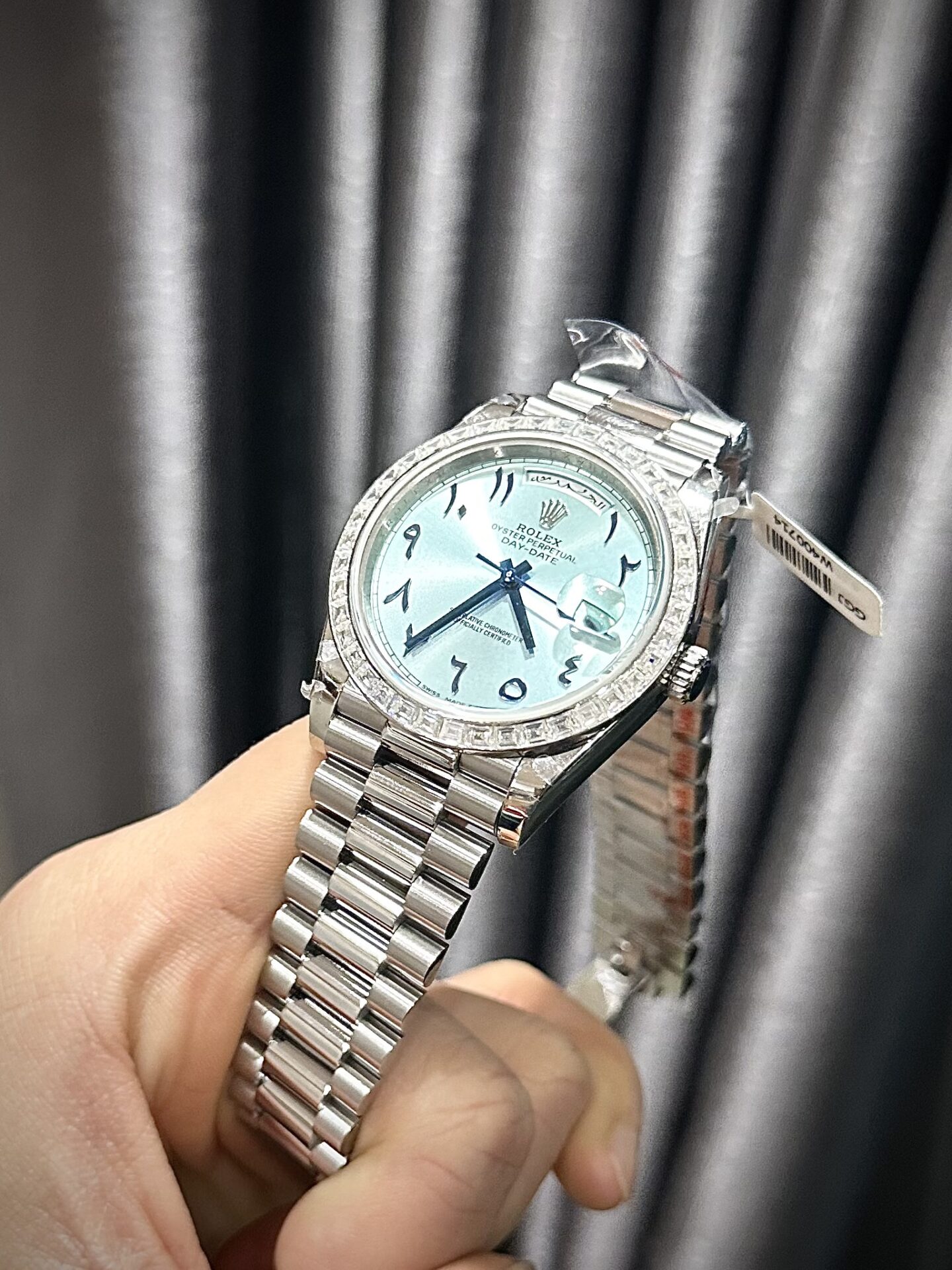 Rolex Day-Date Replica Watch Ice Blue Dial Number Pile Arabic GM Factory 40mm - Top club