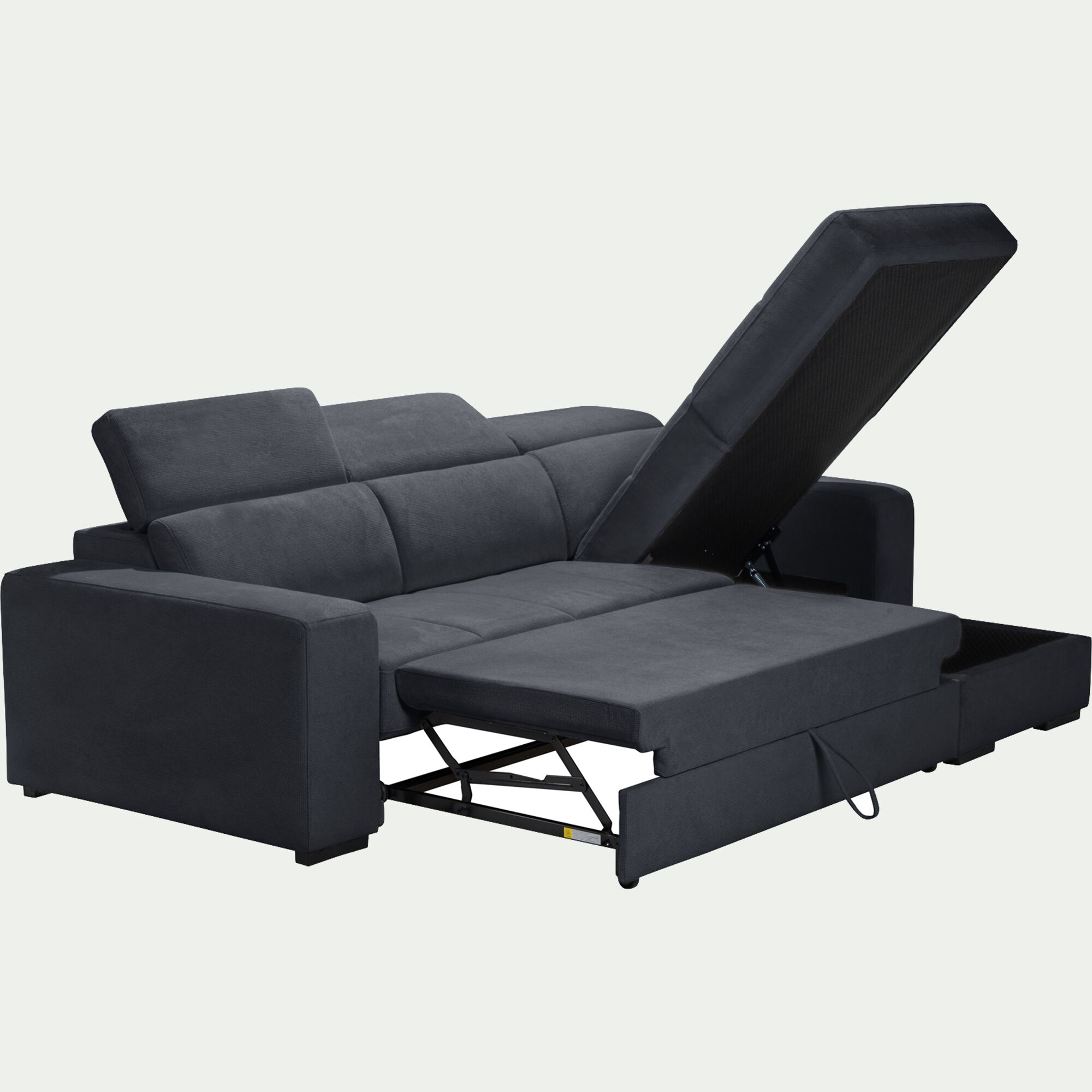 ORIGANO - Canapé d'angle convertible en tissu - bleu calabrun