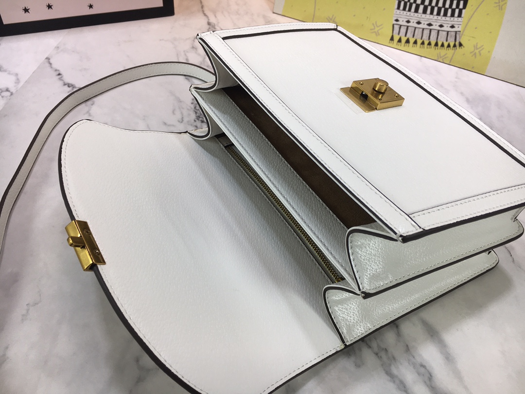 Replica Gucci Ophidia Small Top Handle Bag With Web Black/White1:1High-quality replica