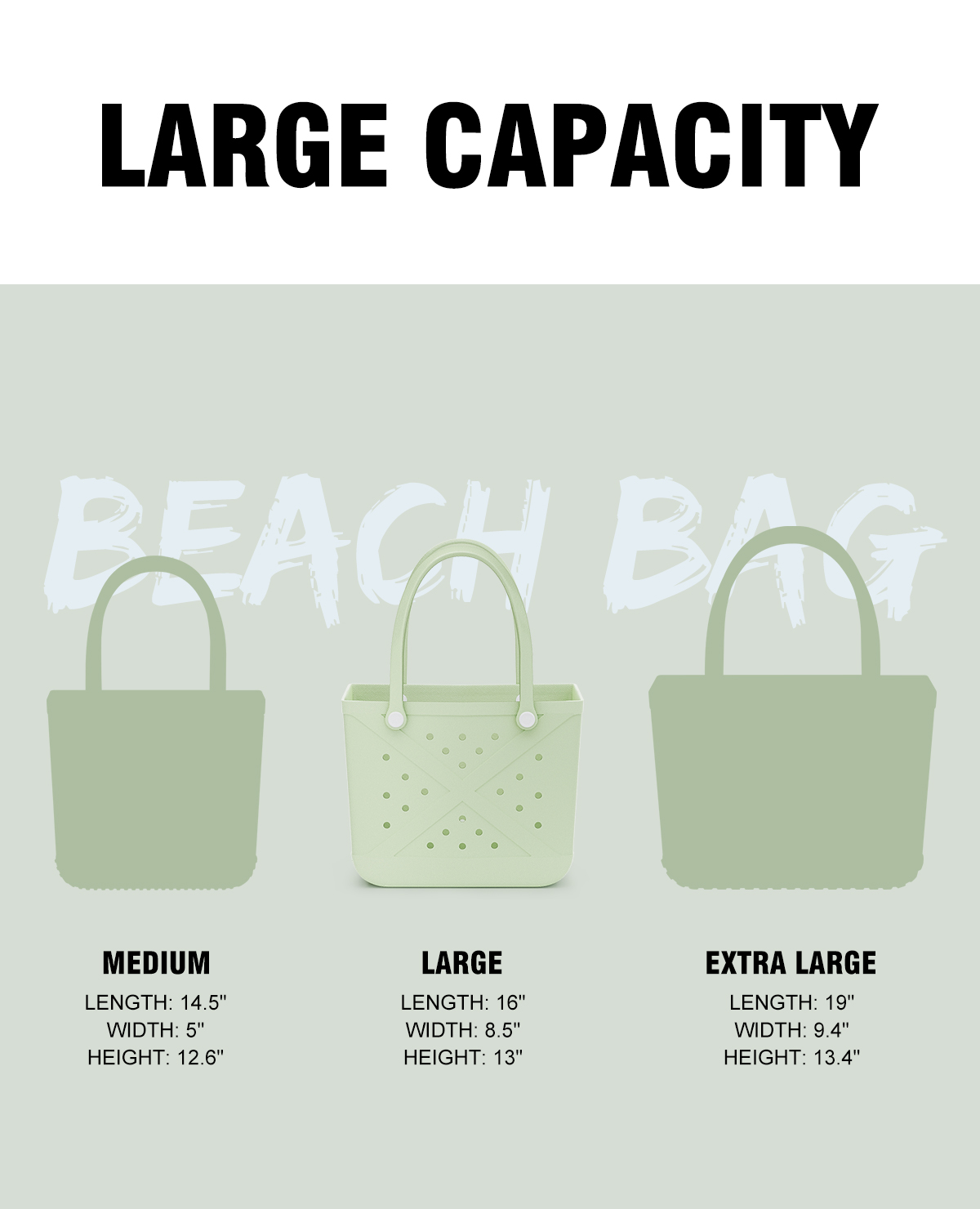 Waterproof Durable EVA Hole Tote Basket Reusable Grocery Shopping Handbag with Double Handles