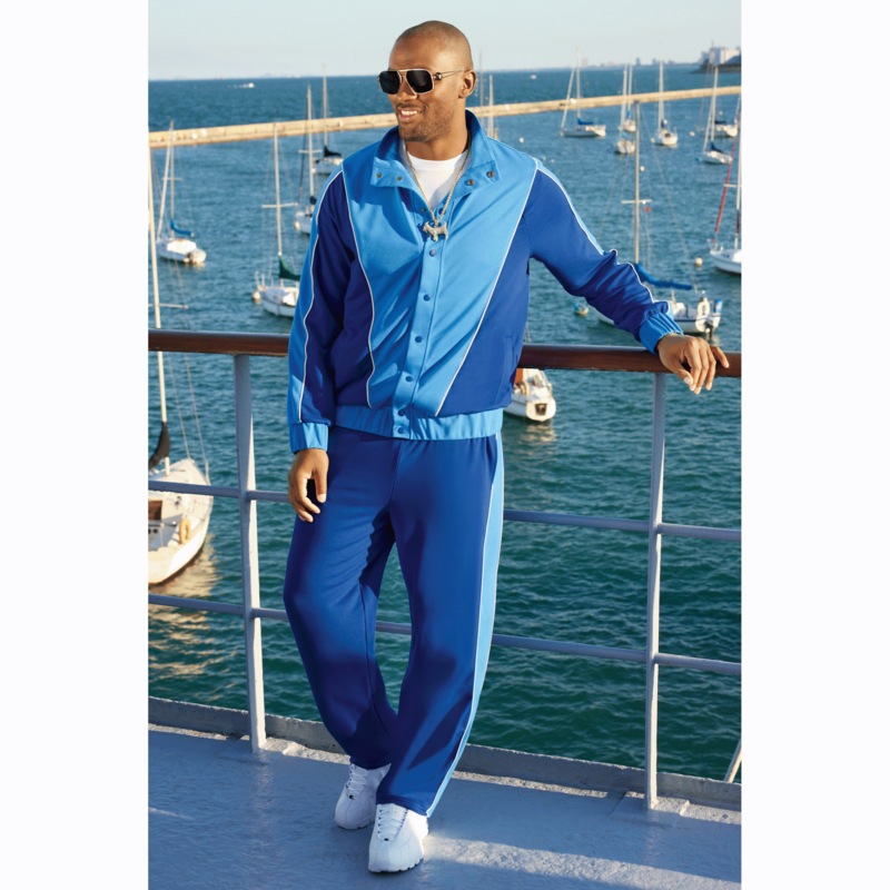 Karter Men’s Colorblock Active Set with Snap-Closed Jacket and Pull-on Pant - MIDNIGHT VELVET CATALOG