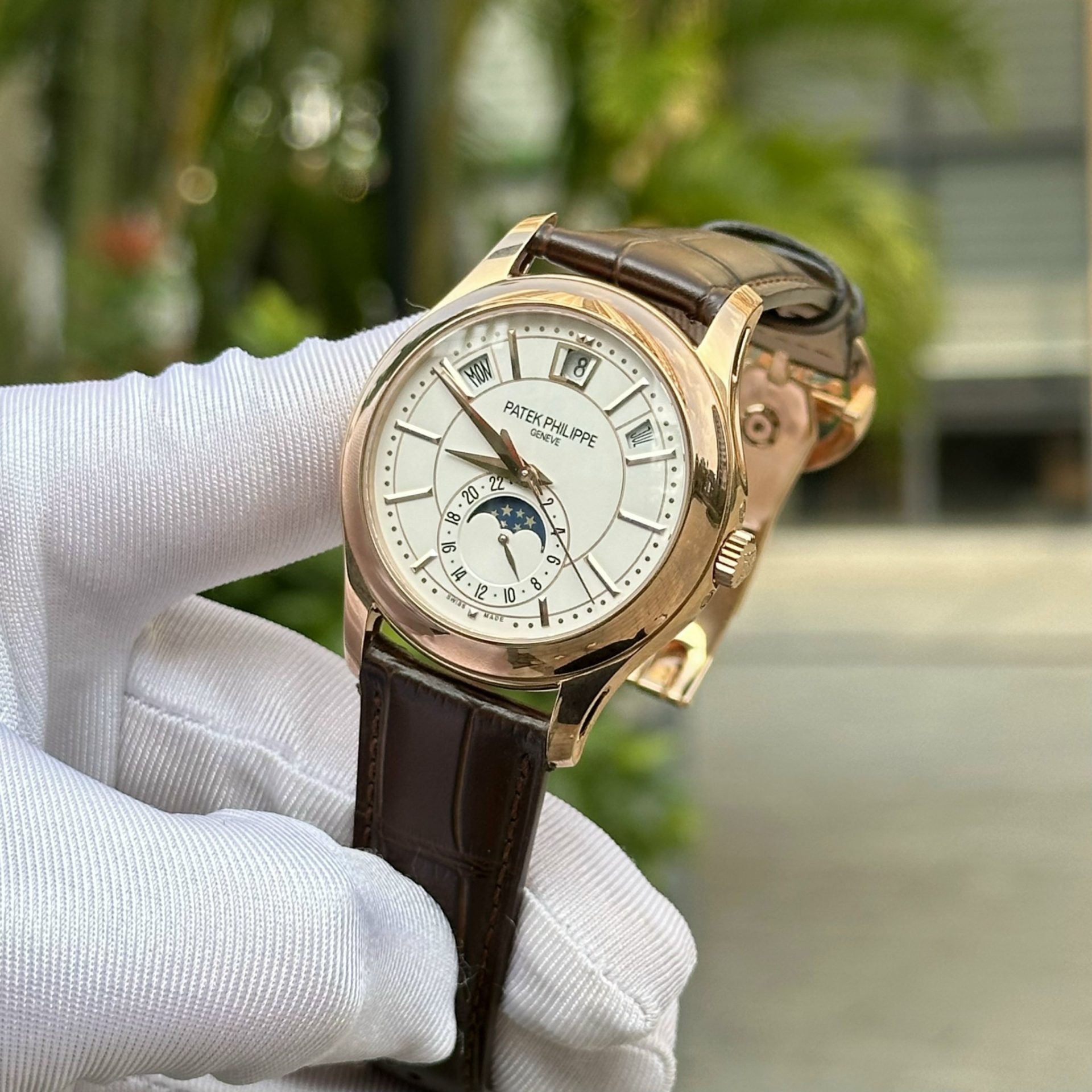 Patek Philippe Replica 11 Watch Complications 5205R Rose Gold Switzerland White Dial 40mm - Top club