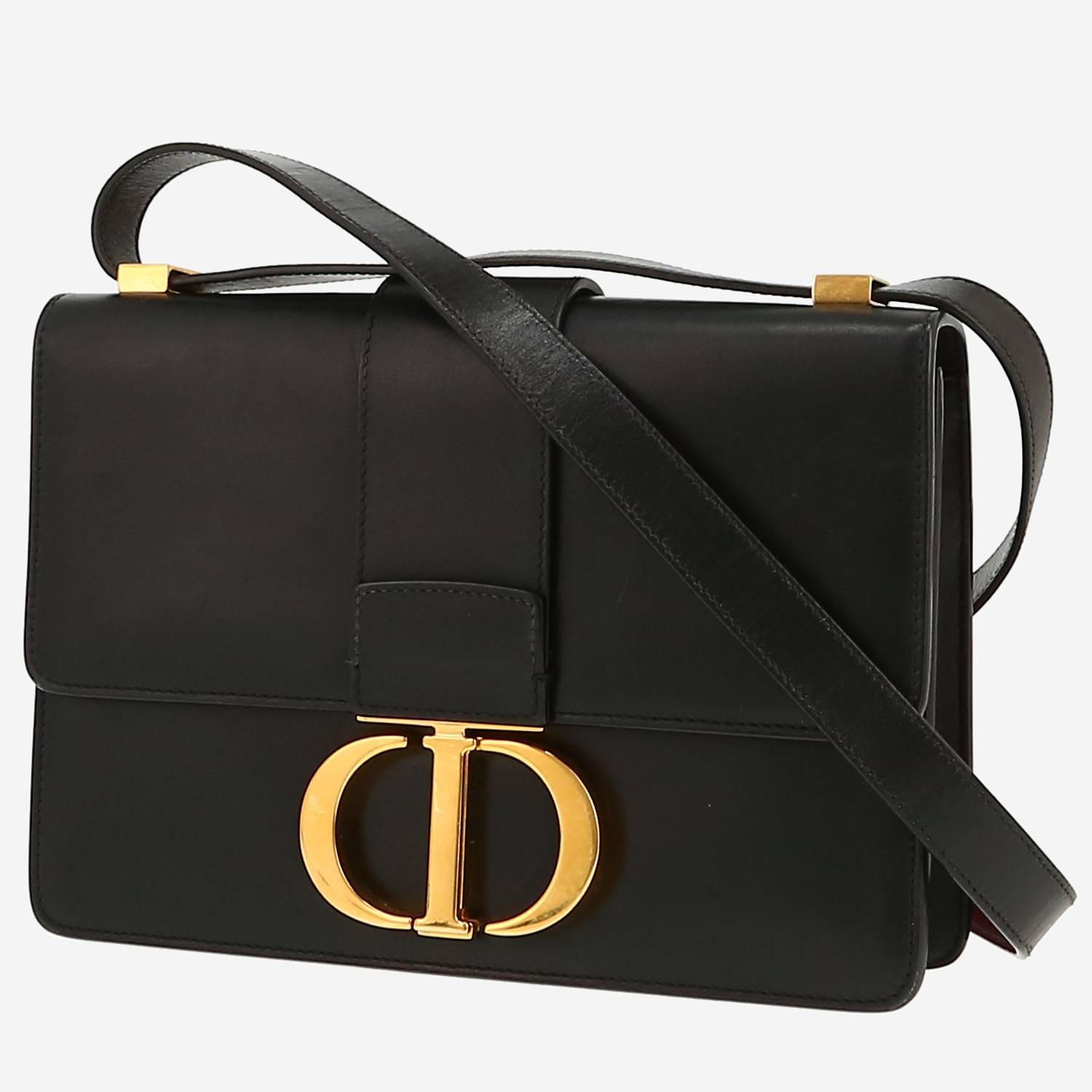 Dior 30 Montaigne shoulder bag in black leather