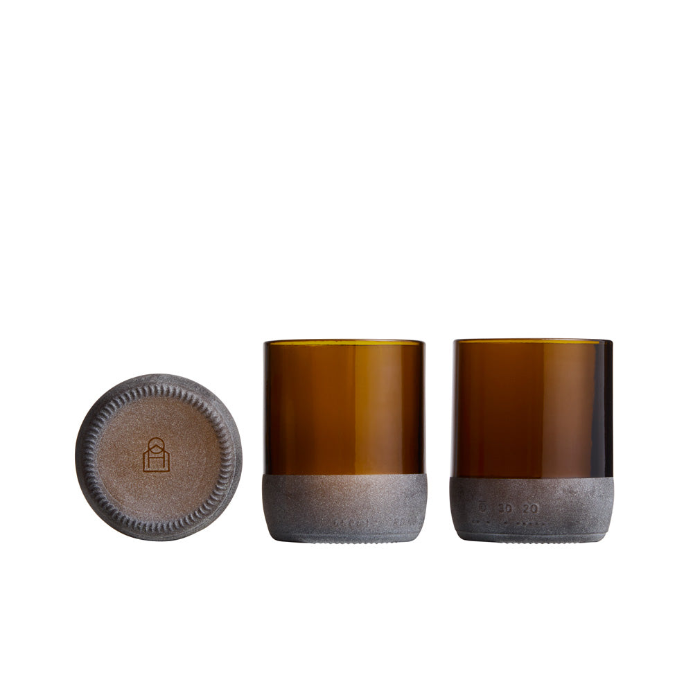 Originalhome Glas van upcyclede bierfles Bruin - S2