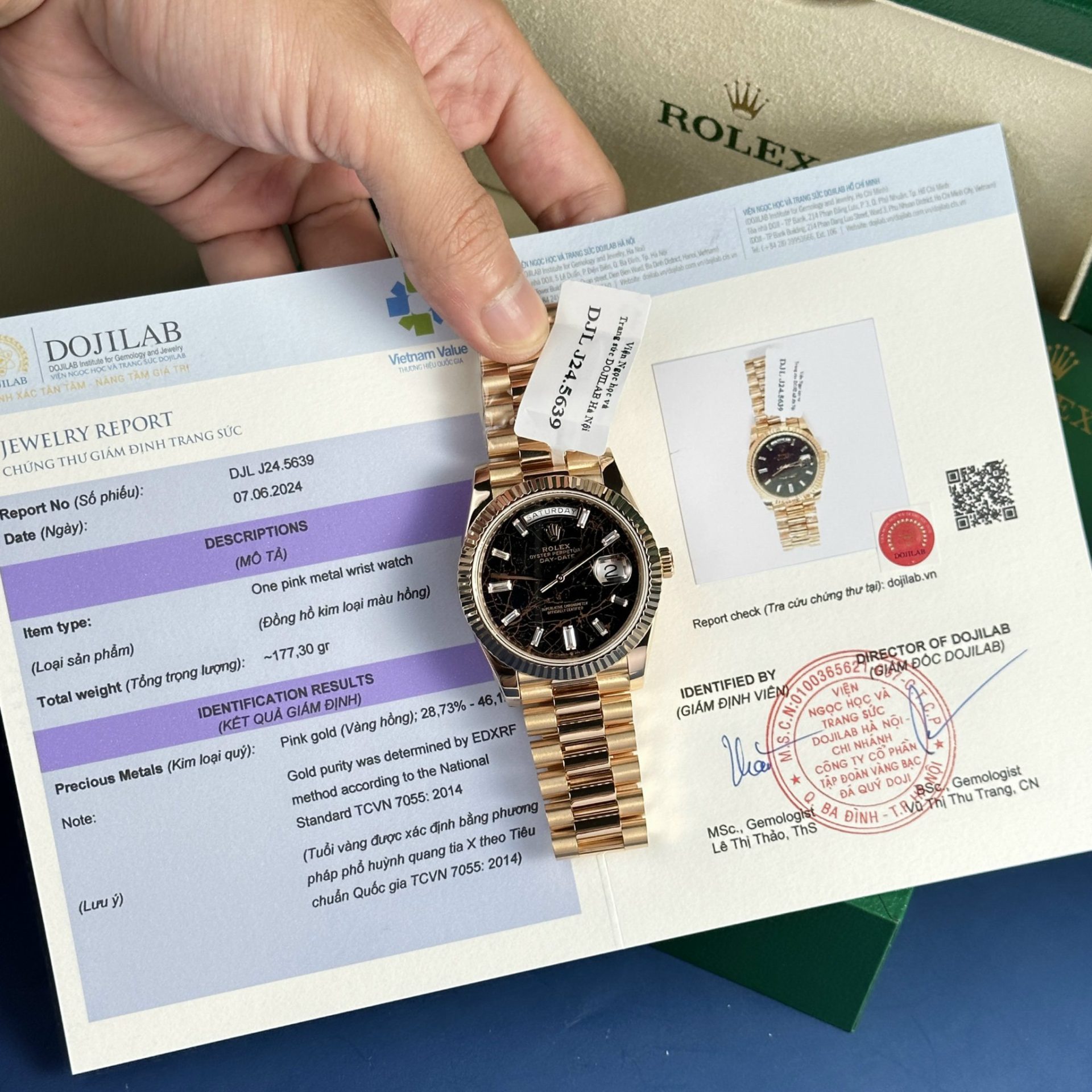 Rolex Best Replica Watch Day-Date 228235 Eisenkiesel Dial 18K Gold Wrapped GMF 40mm - Top club