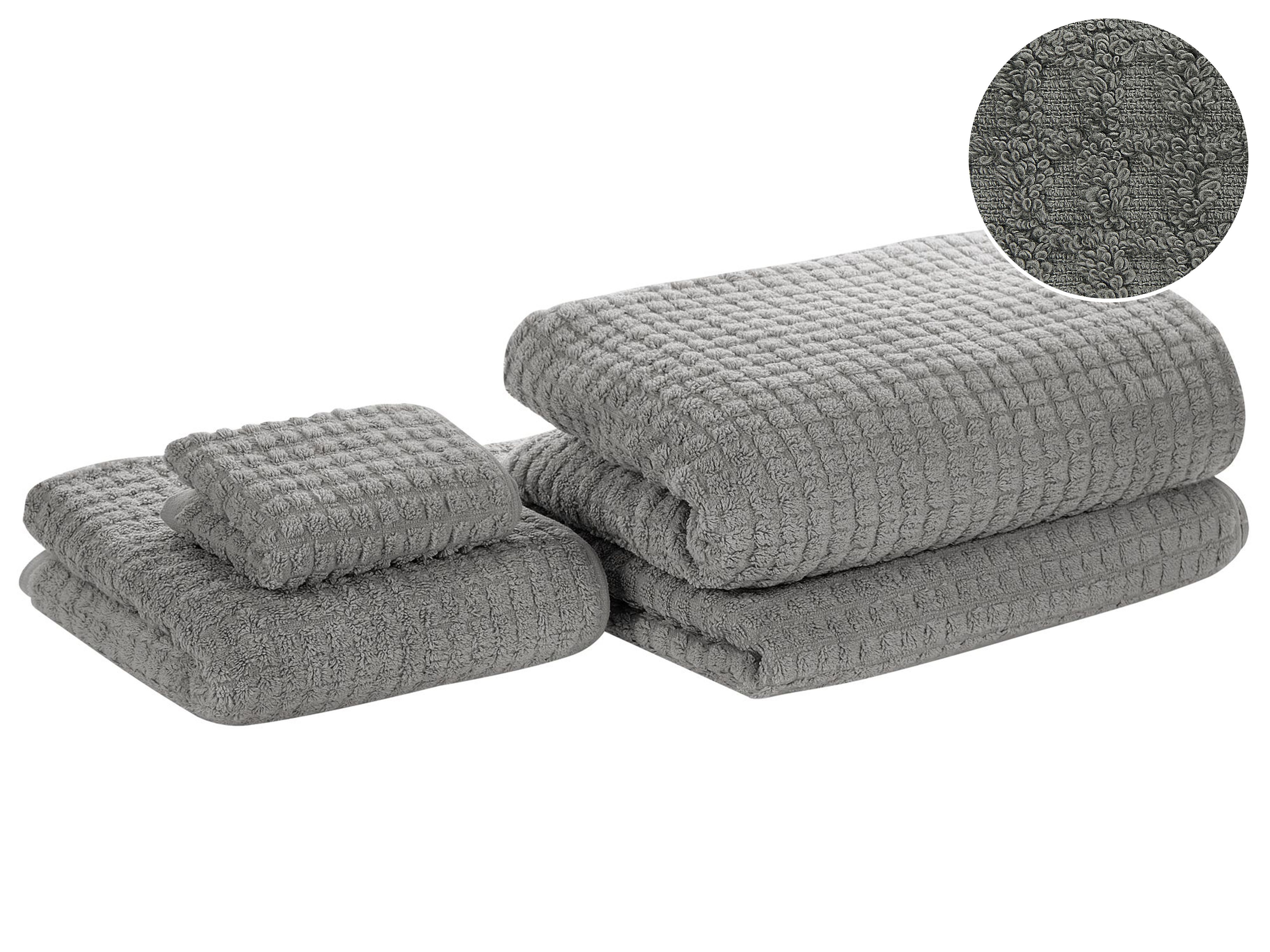 Set of 4 Towels ATAI Cotton Grey