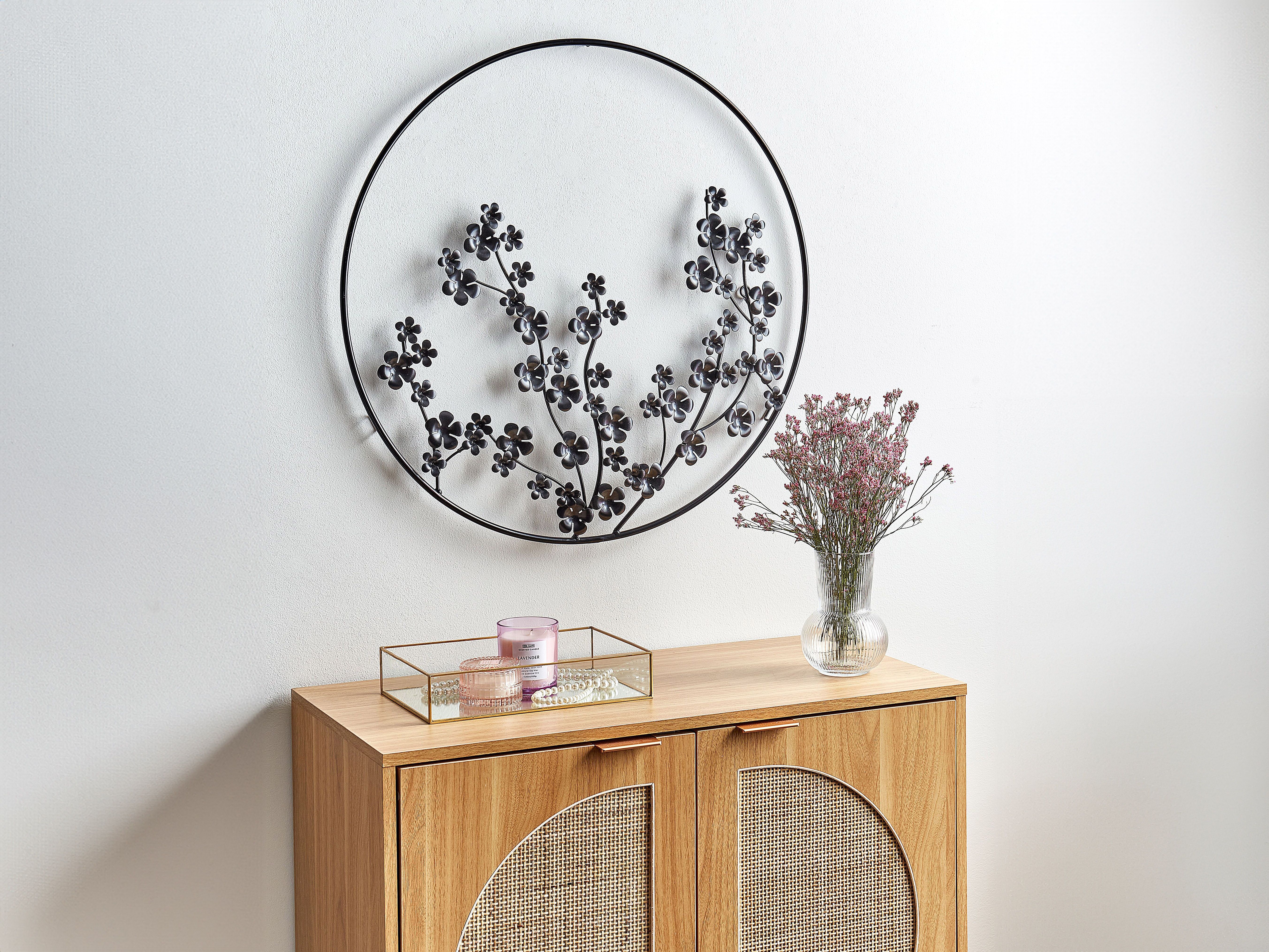 Wall Decor Flower STRONTIUM Metal 70 cm Black