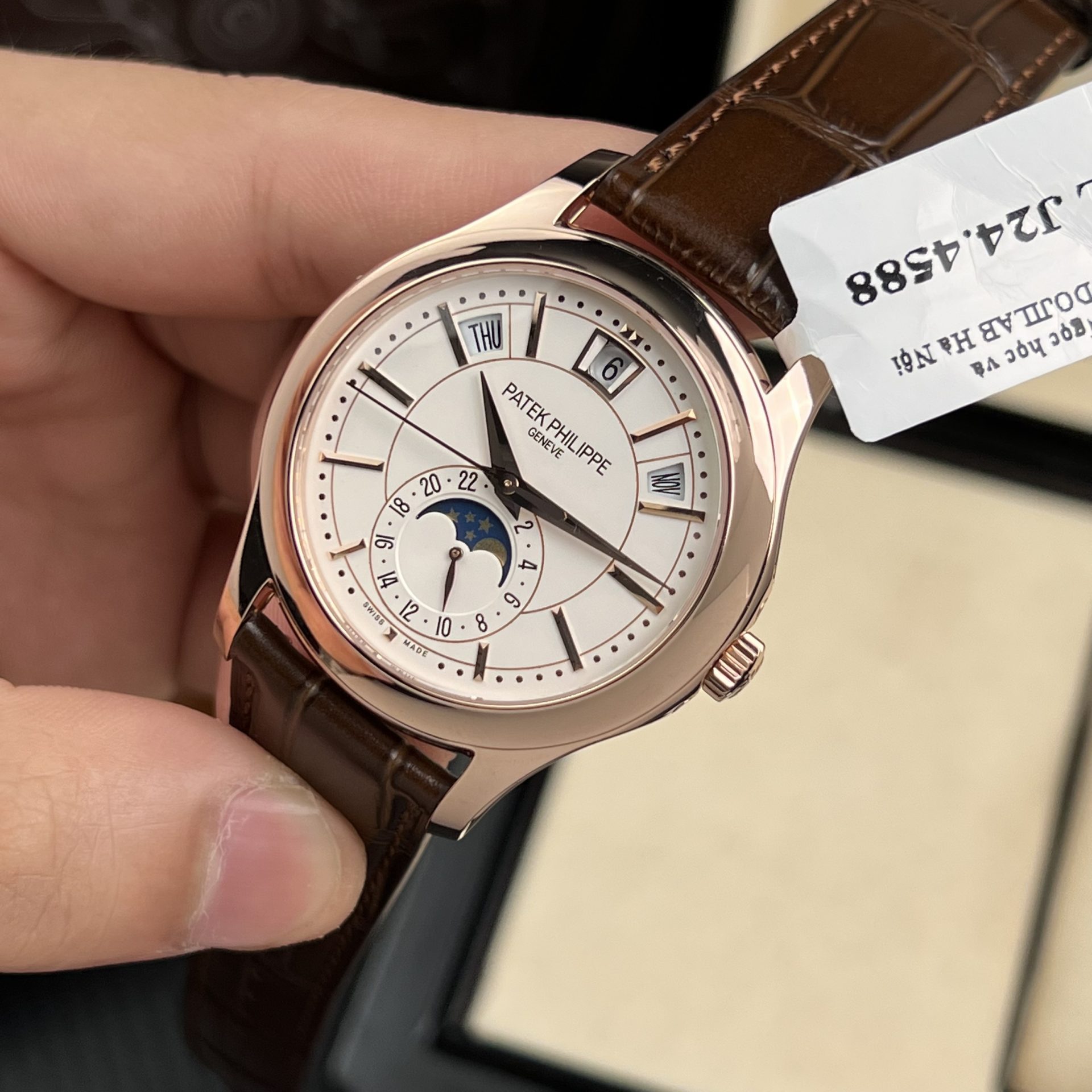 Patek Philippe Replica 1:1 Watch 5205R 18K Rose Gold Wrapped Men White Face 40mm - Top club