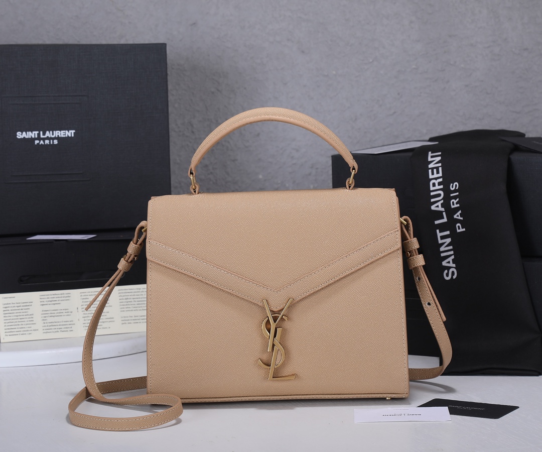 Replica Ysl Cassandra Medium Top Handle Bag- Black/Beige1:1High-quality replica