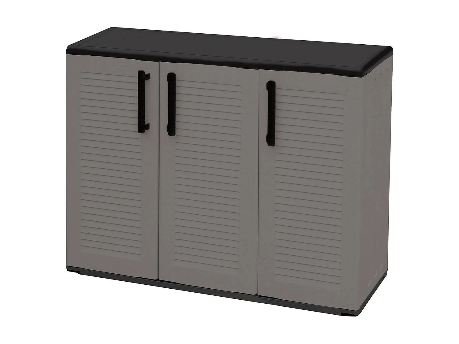 Armoire polyvalente extérieure ou intérieure, plateau mobile 3 portes et 1 étagère de polypropylène, 100% Made in Italy, 102x37h84 cm, couleur grise