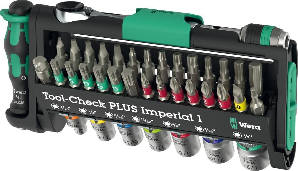 Wera 5049060001-39-Piece Tool Set, 19cm, Blend Material, 1/4 Drive System, Brushed Finish, for Phillips/Torx/Slotted/Hex Fasteners