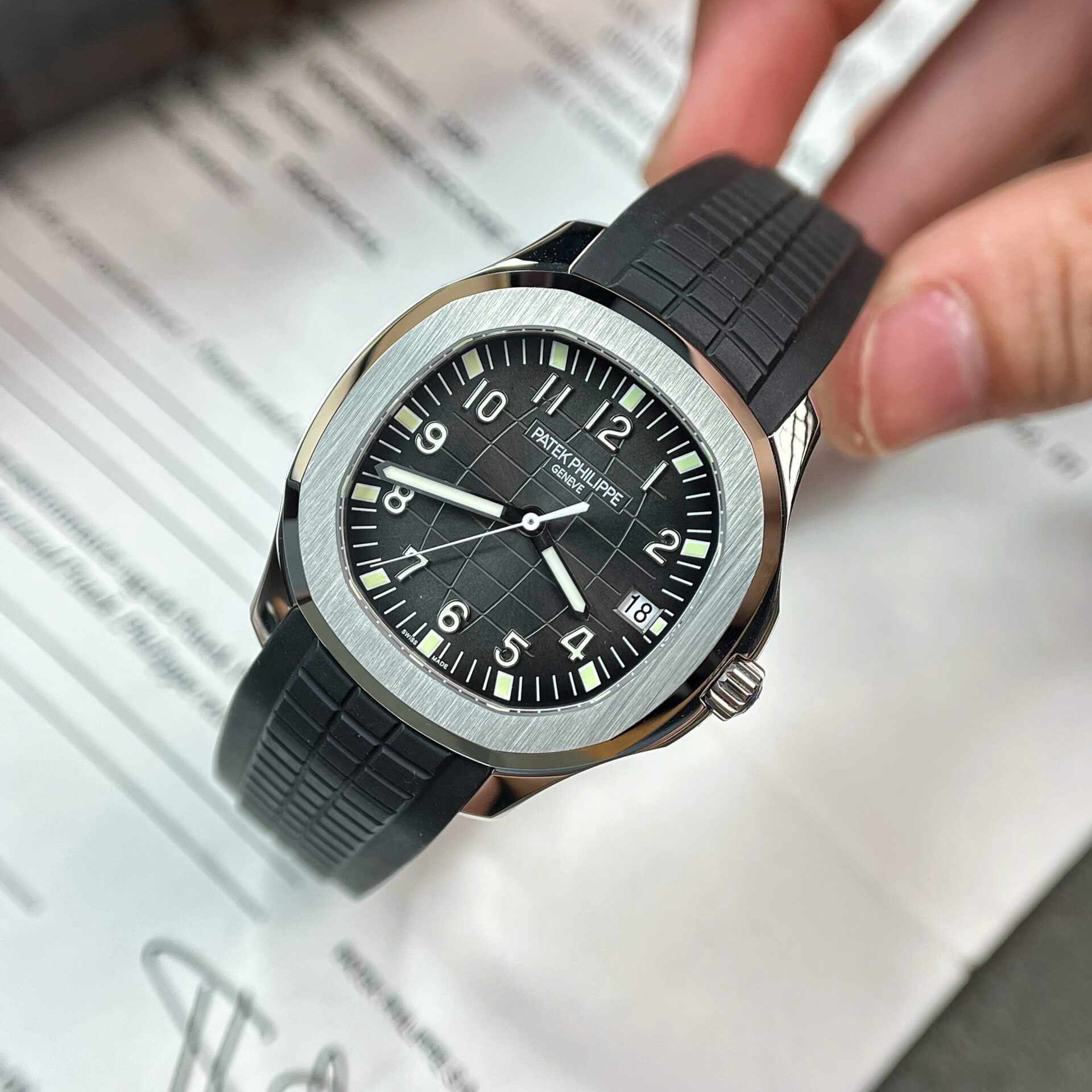 Patek Philippe Replica Watch Aquanaut 5167A Black Rubber Strap 3K Factory 40mm - Elite Watch Atelier
