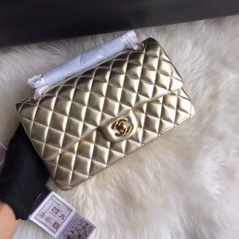 Replica Chanel 1112 Gold Medium Size 2.55 Lambskin Leather Flap Bag1:1High-quality replica