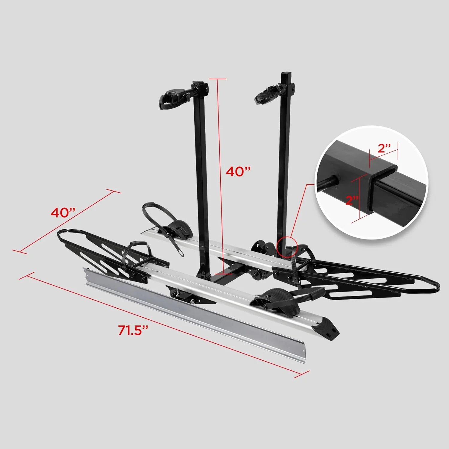Young Electric Ebike Rack, 200lb Capacity, Alloy Steel Hitch Mount, Fits 5-Inch Fat Tire Bikes, 2-Inch Receiver - Image 18