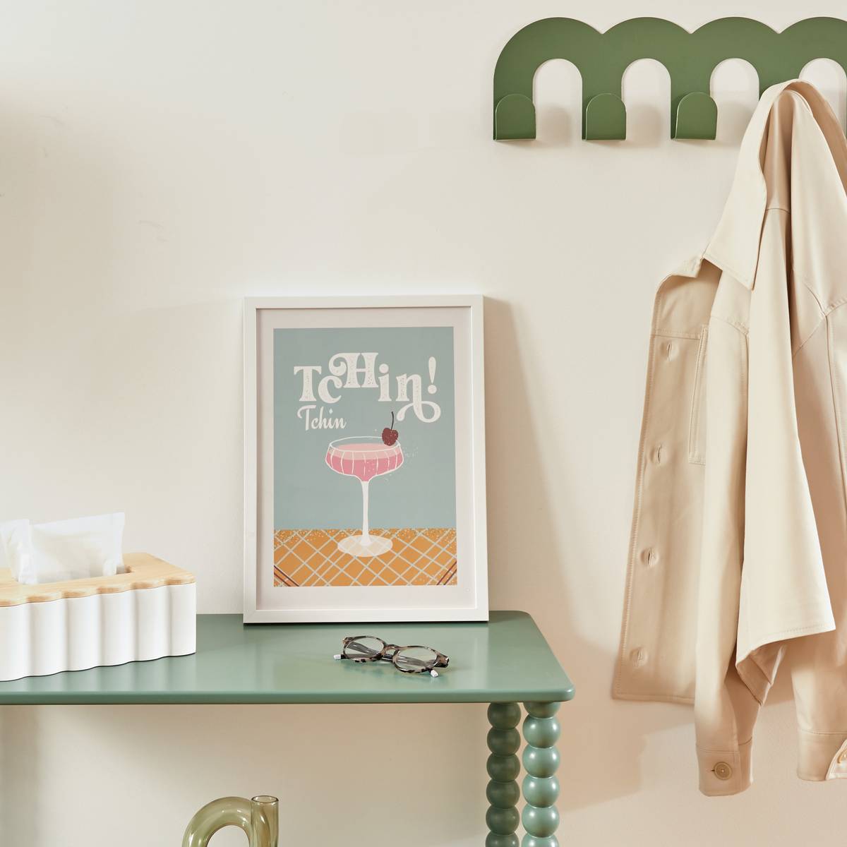 Framed Poster "Cheri" Light Blue, 30x40 cm