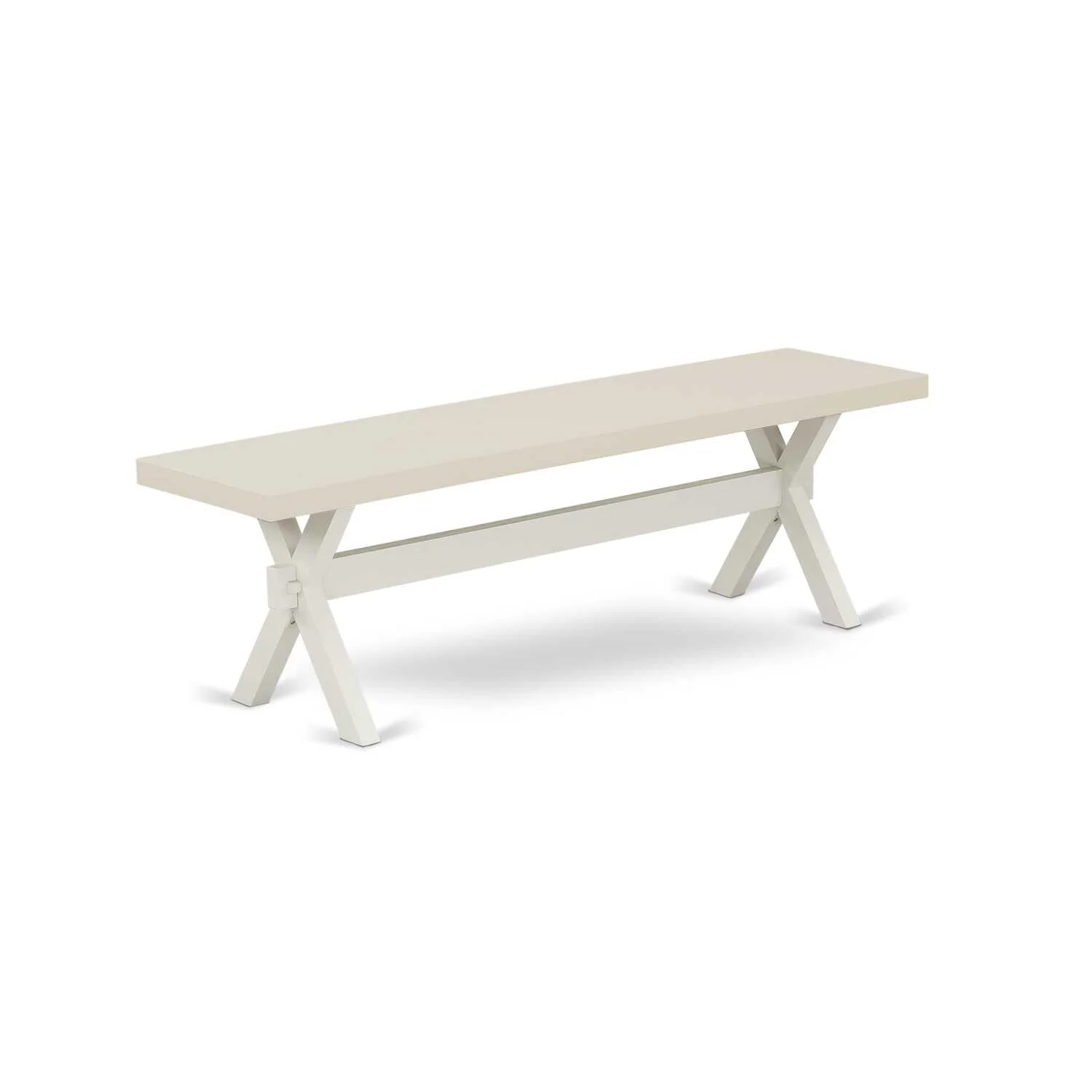 X-Style 15x60 in Dining Bench with Wirebrushed Linen White Leg and Linen White Top finish
