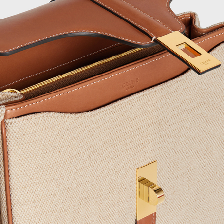 Replicate SMALL 16 BAG IN TEXTILE AND NATURAL CALFSKIN NATURAL / TAN(1:1 replica)1:1High-quality replica