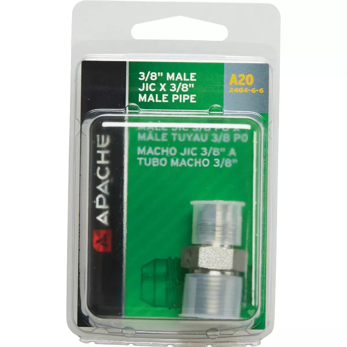 Apache 3/8 In. Male JIC x 3/8 In. Male Pipe Hydraulic Hose Adapter