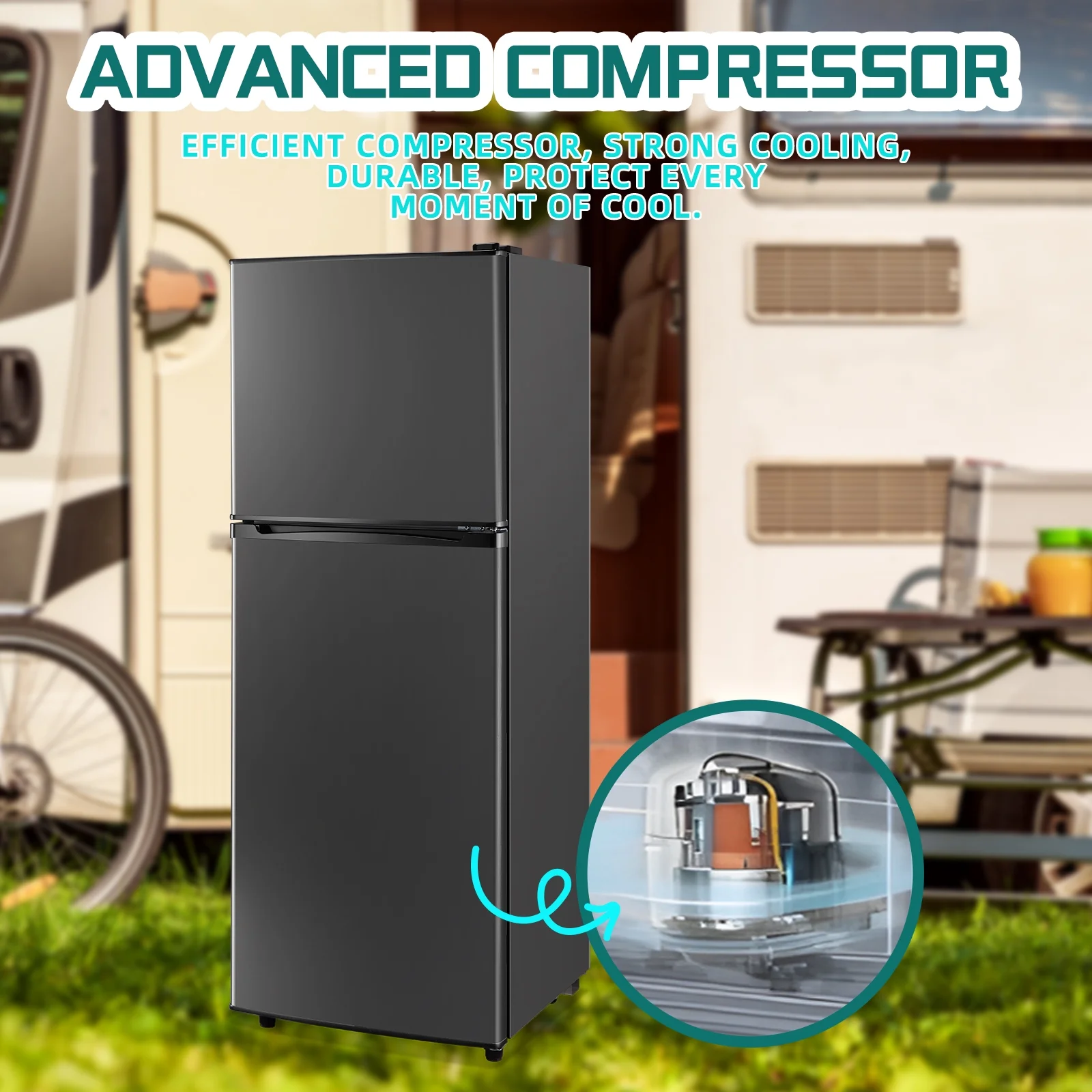 JIEJIA 5.0 Cu.Ft Apartment Size Refrigerators with Separate Freezer, 2 Door Refrigerator, Small Fridge with Freezer, Gray - Image 12