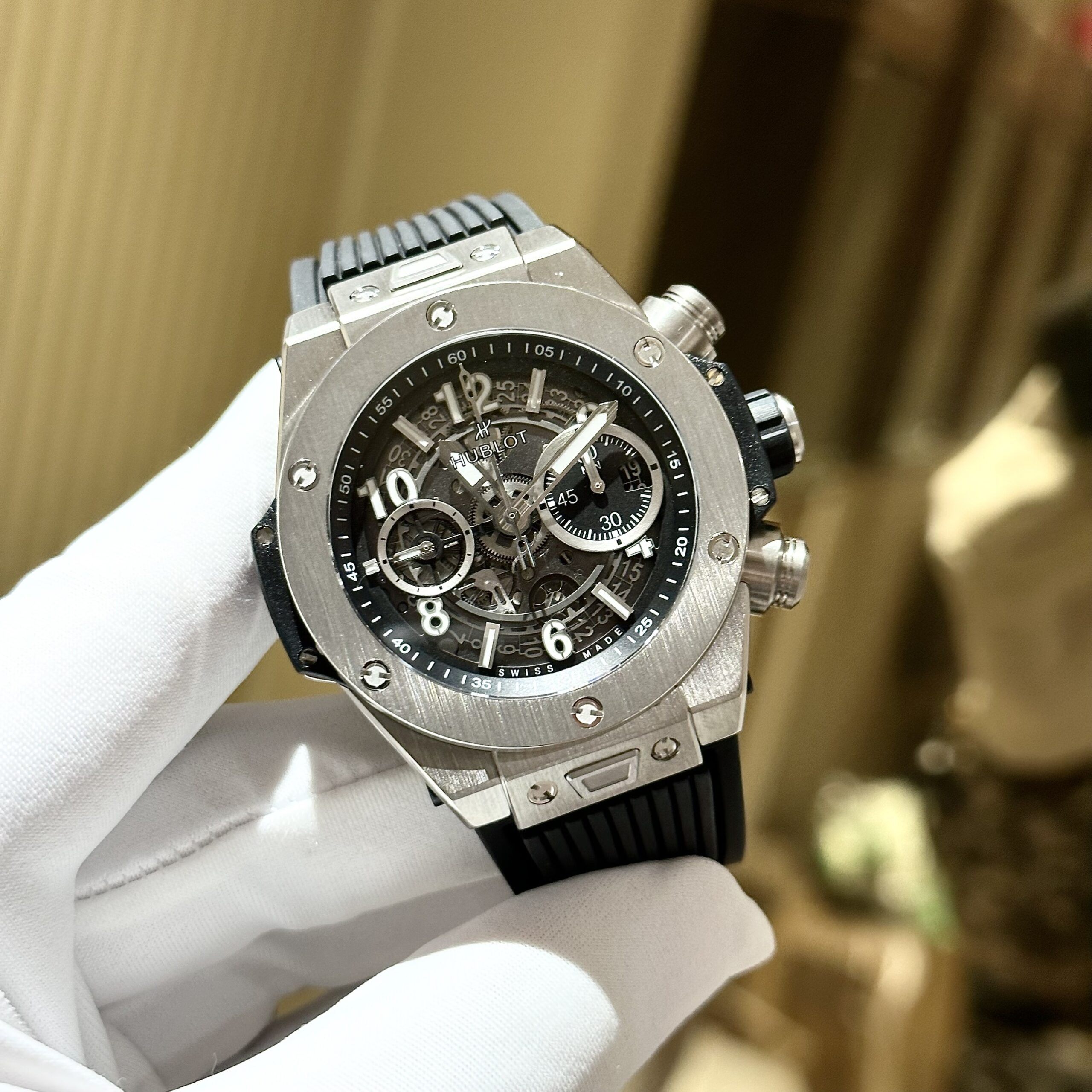Hublot Replica Watch Big Bang Unico Titanium Black Rubber Strap 44mm - Elite Watch Atelier