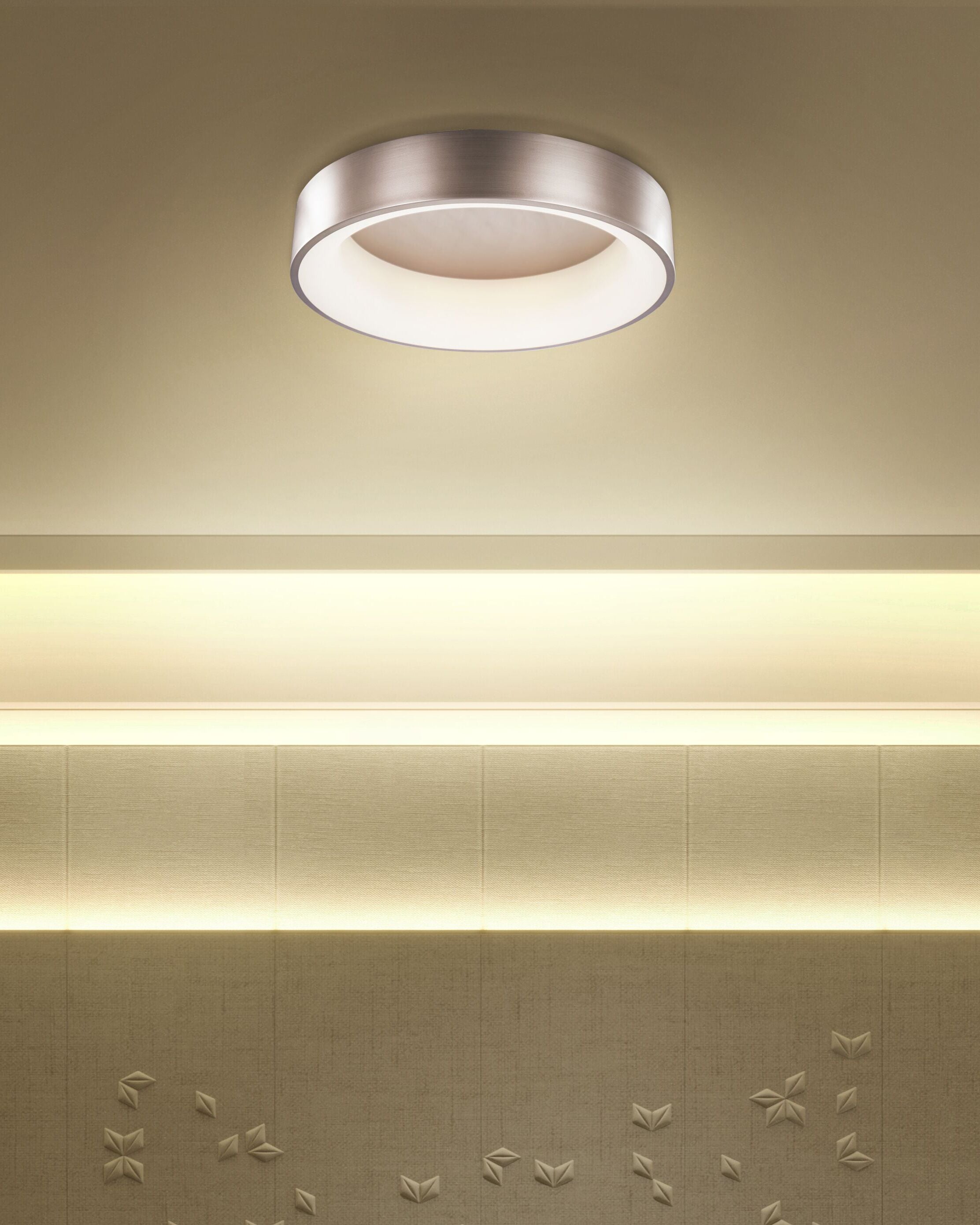 LED Ceiling Lamp DAWEI Metal Light Brown