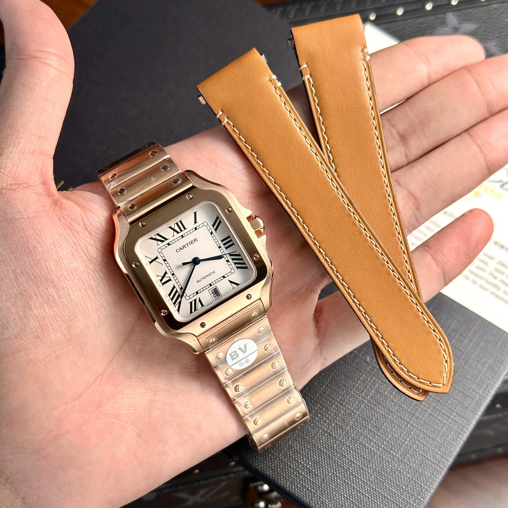 Cartier Santos Replica Watch Rose Gold BV Factory 39.8mm - Top club