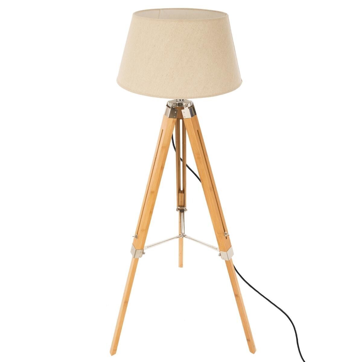Tripod floor lamp "Runo" Bamboo, Ivory White, H.145 cm