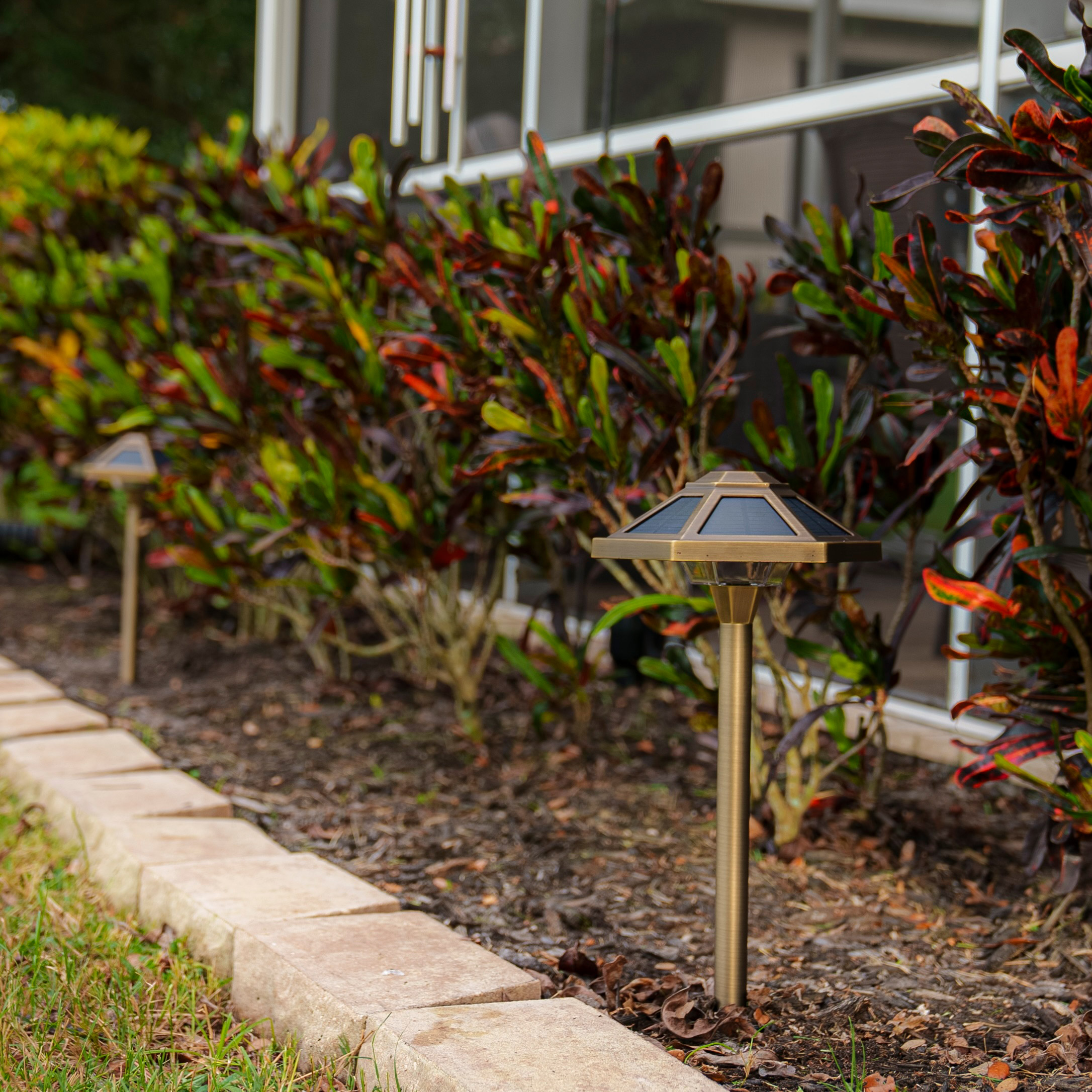 VOLT Premium Solid Brass Outdoor Solar Path Lights, 2-pack - Image 8