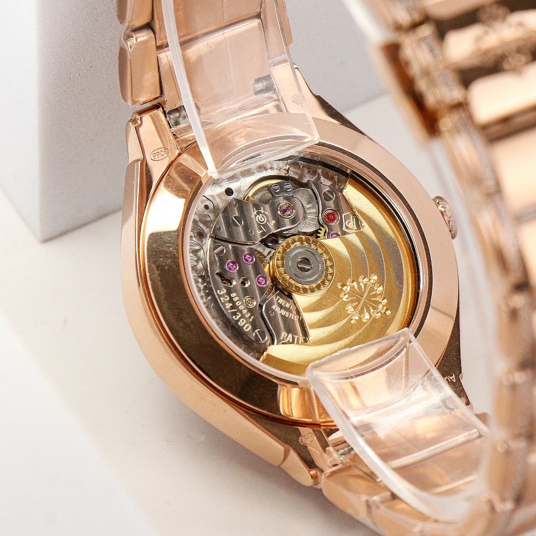 Fake Diamond Watch Replica Patek Philippe Twenty~4 Automatic Rose Gold 36mm Rose Dial 7300/1200R-011(1:1 replica) - Elite Watch Atelier