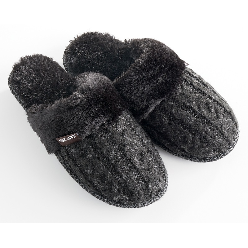 MUK LUKS® Frida Scuff with Faux-Fur Lining - MIDNIGHT VELVET CATALOG