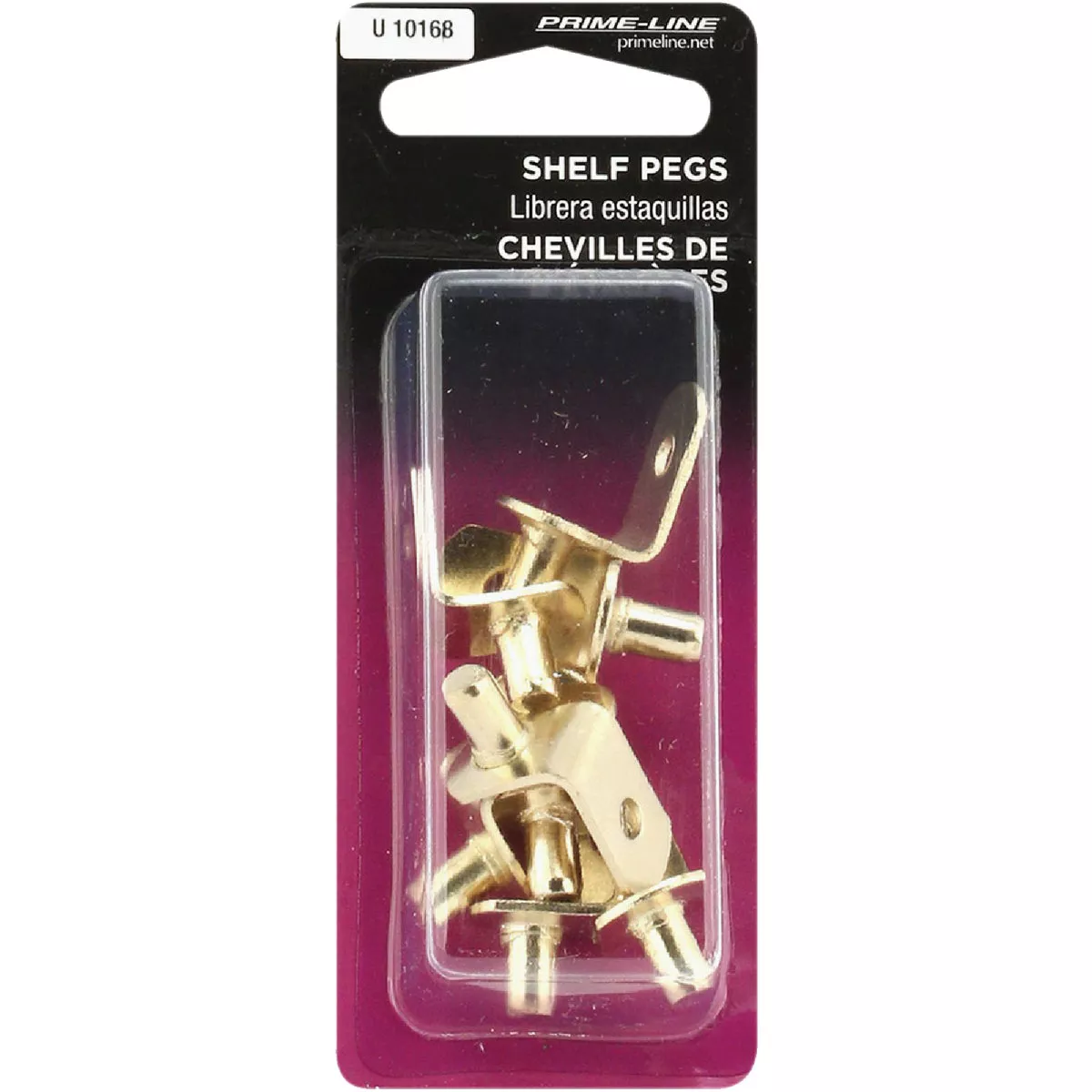 Prime-Line 1/4 In. Brass Metal Shelf Support (8-Count)