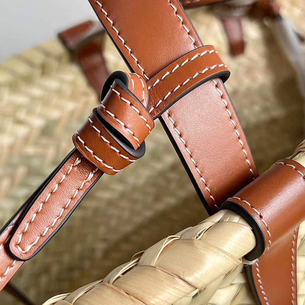 TEEN CELINE CLASSIC PANIER in Palm leaves and Calfskin(high-end grade)1:1High-quality replica