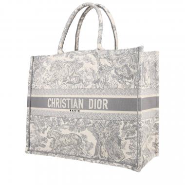 Dior Book Tote shopping bag in white and blue canvas1:1High-quality replica