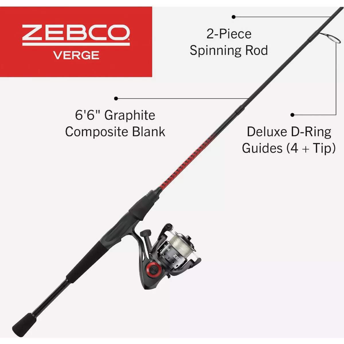 Zebco Verge 6 Ft. 6 In. Graphite Fishing Rod & Medium Spinning Reel