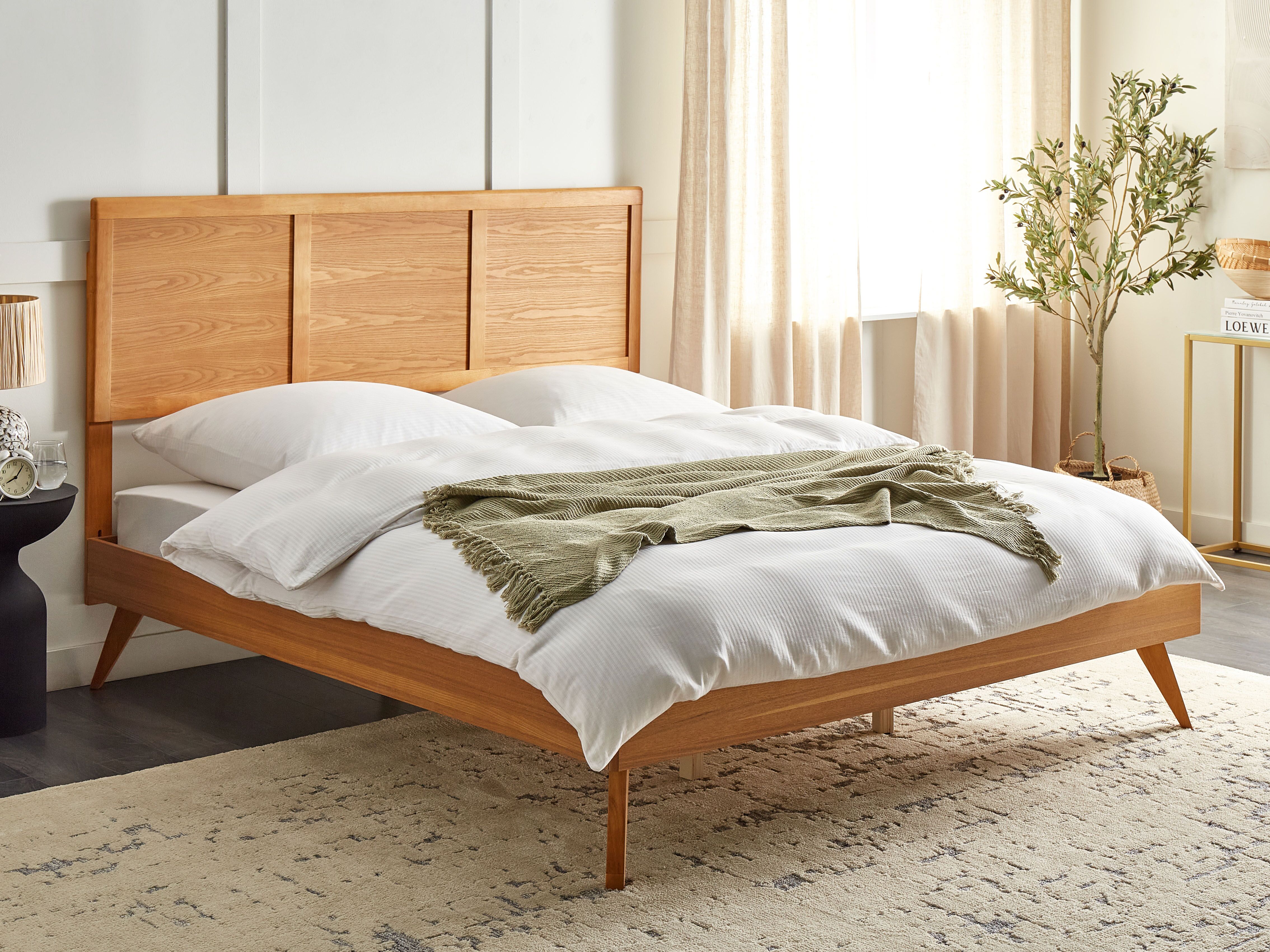 Bed ISTRES 180 x 200 cm (EU Super King) Natural Ash Wood