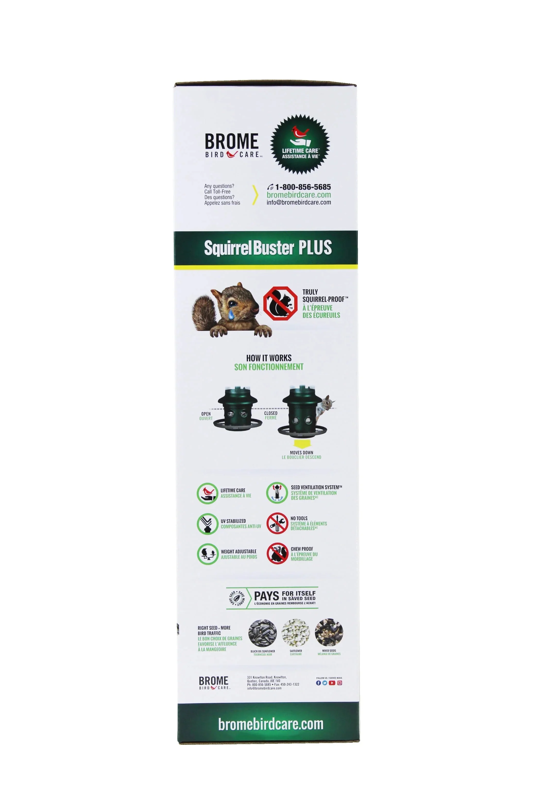 Brome Squirrel Buster Plus Tube Bird Feeder, 23 in, 3 Qt, 2 Pack - Cardinal Perch Ring - Image 2 Brome Squirrel Buster Plus Tube Bird Feeder, 23 in, 3 Qt, 2 Pack - Cardinal Perch Ring - Image 2