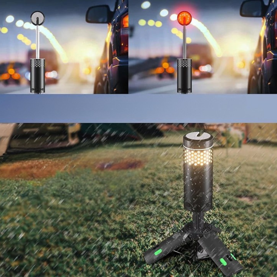 Oplaadbare LED Campinglantaarn met Statief en Power Bank – 45 Uur Verlichting
