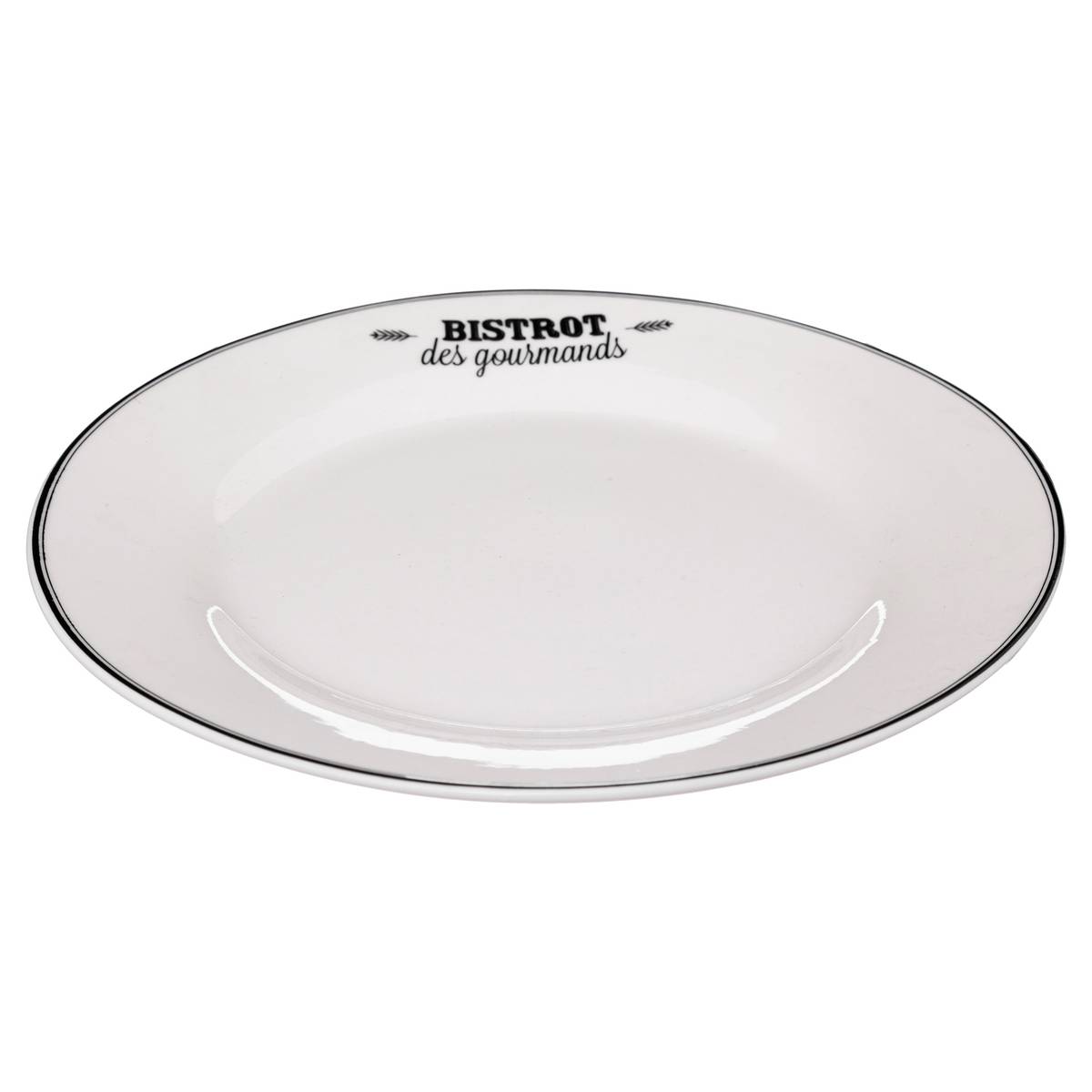 Set of 6 "Bistrot" dinner plates D.26 cm, White