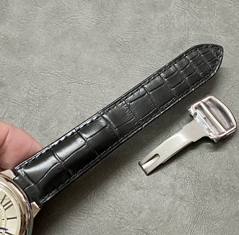 Cartier Ballon Bleu de Fake Cartier Watch Stainless Steel 42mm Silver Dial Leather Strap WSBB0026-AF(1:1 replica) - Top club
