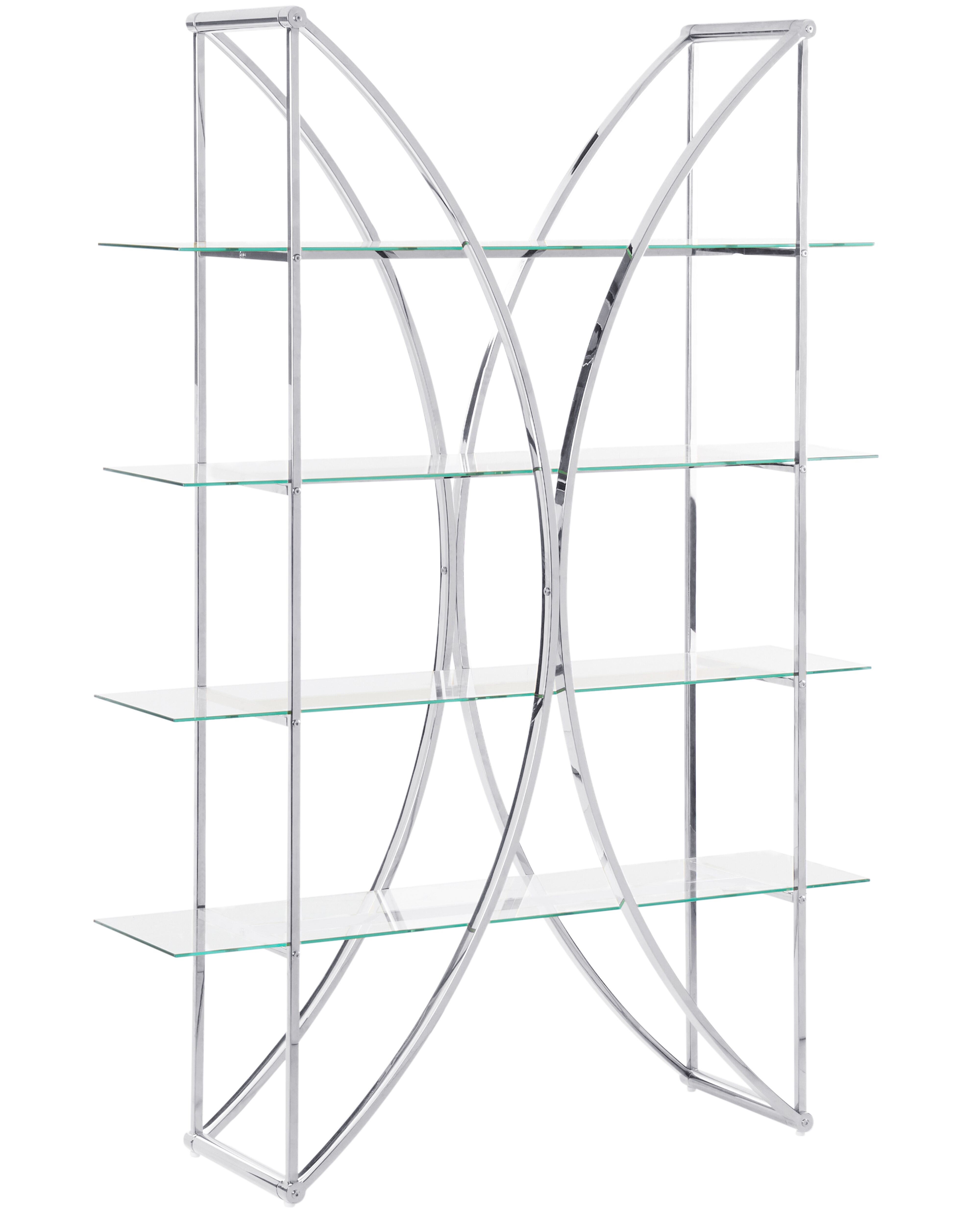 4 Tier Shelving Unit HOLLOW Metal 175 cm Silver