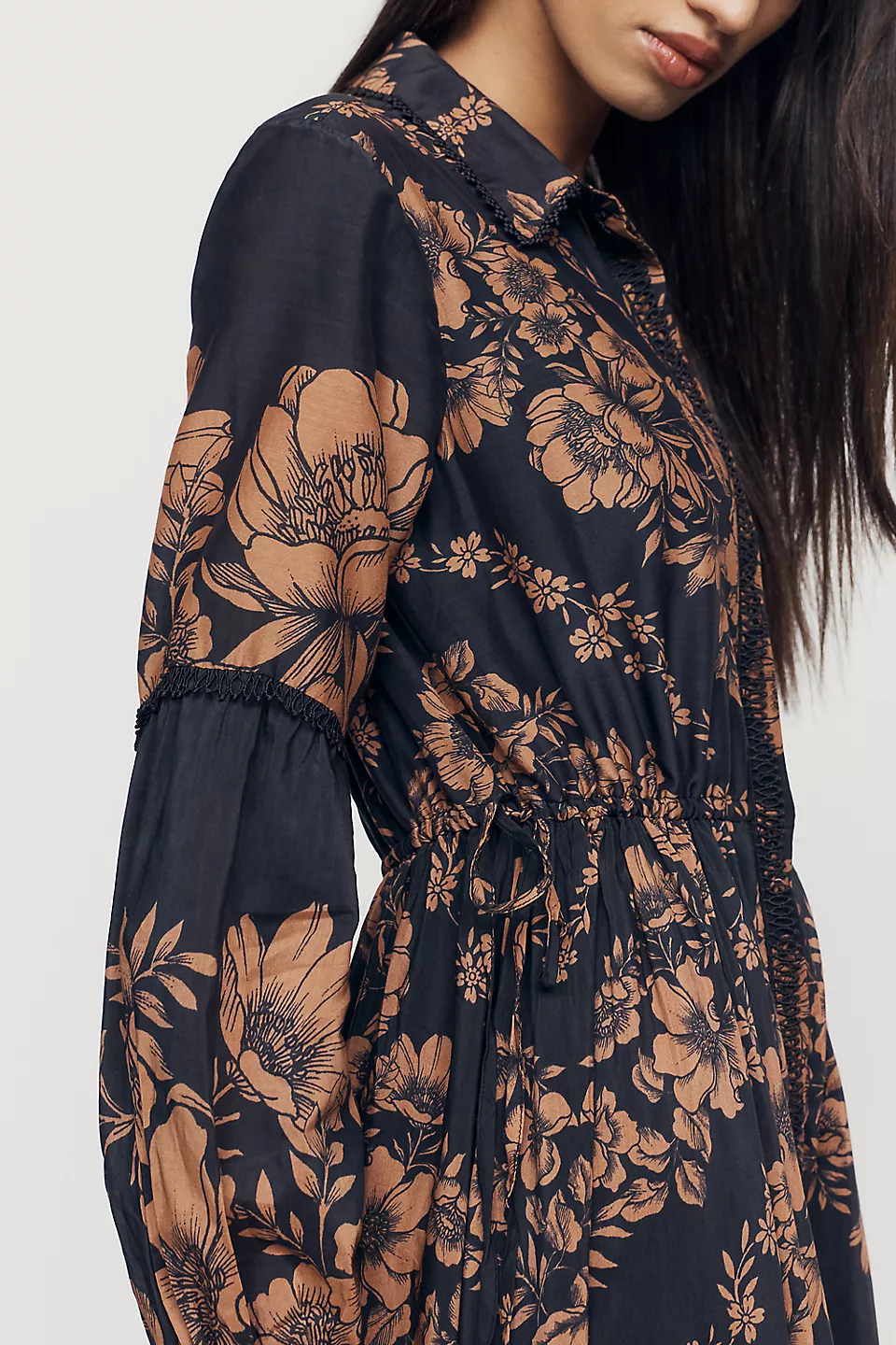 Eleanora Printed Buttondown Midi Shirtdress