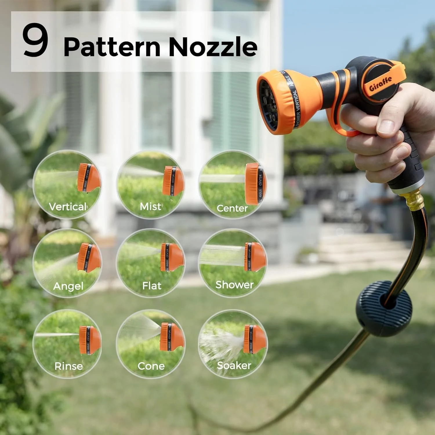 Giraffe Tools Retractable Garden Hose Reel with 1/2in-100ft Water Hose, Plastic Bracket, Wall Mounted, Dark Grey - Image 59