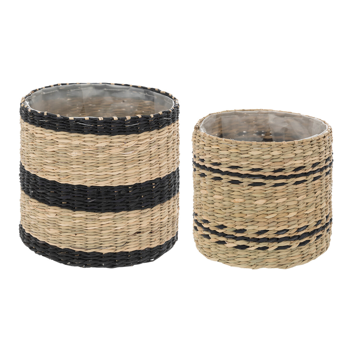 Set of 2 pots Straw, d.14/16 cm