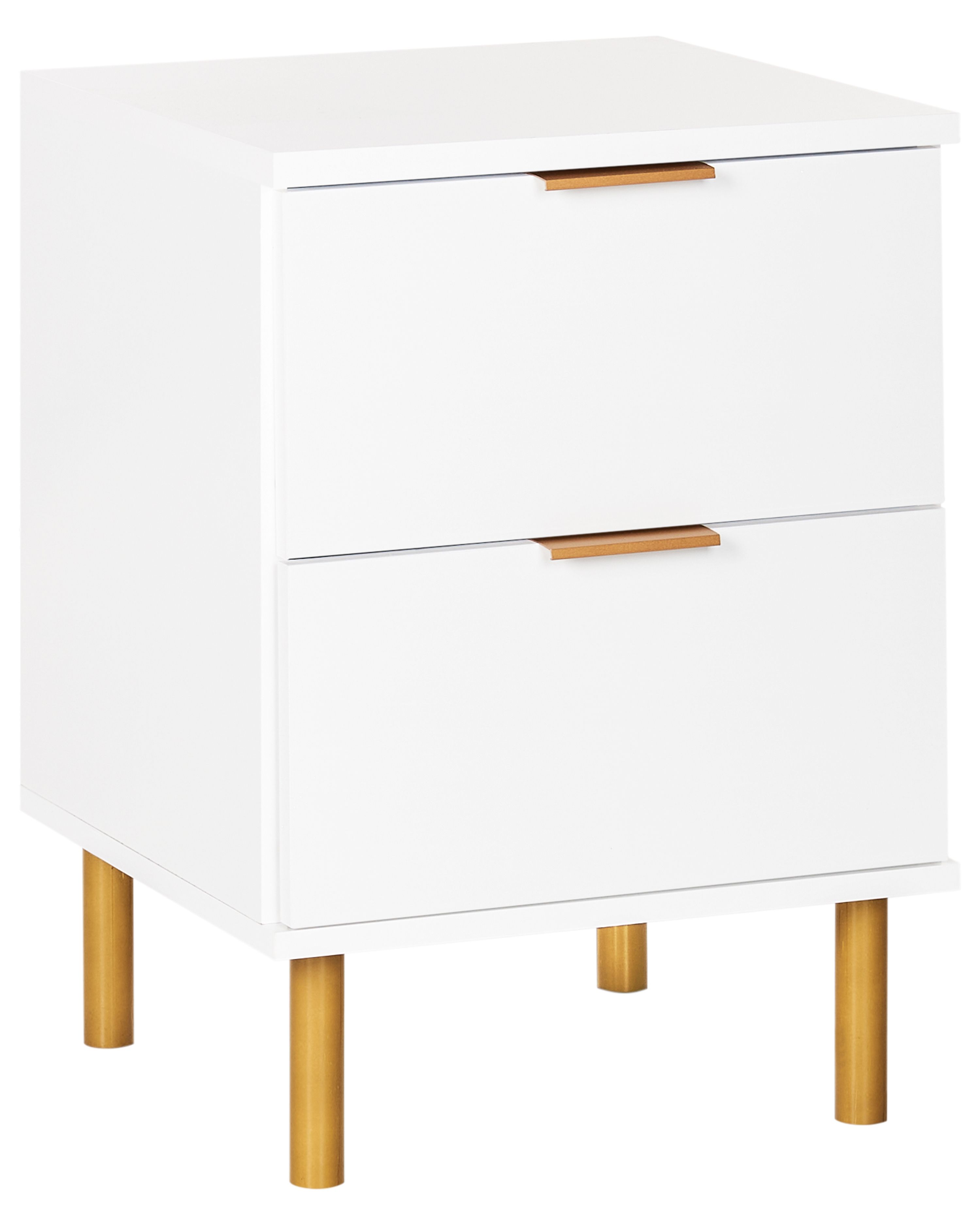 2 Drawer Bedside Table WALPOLE White