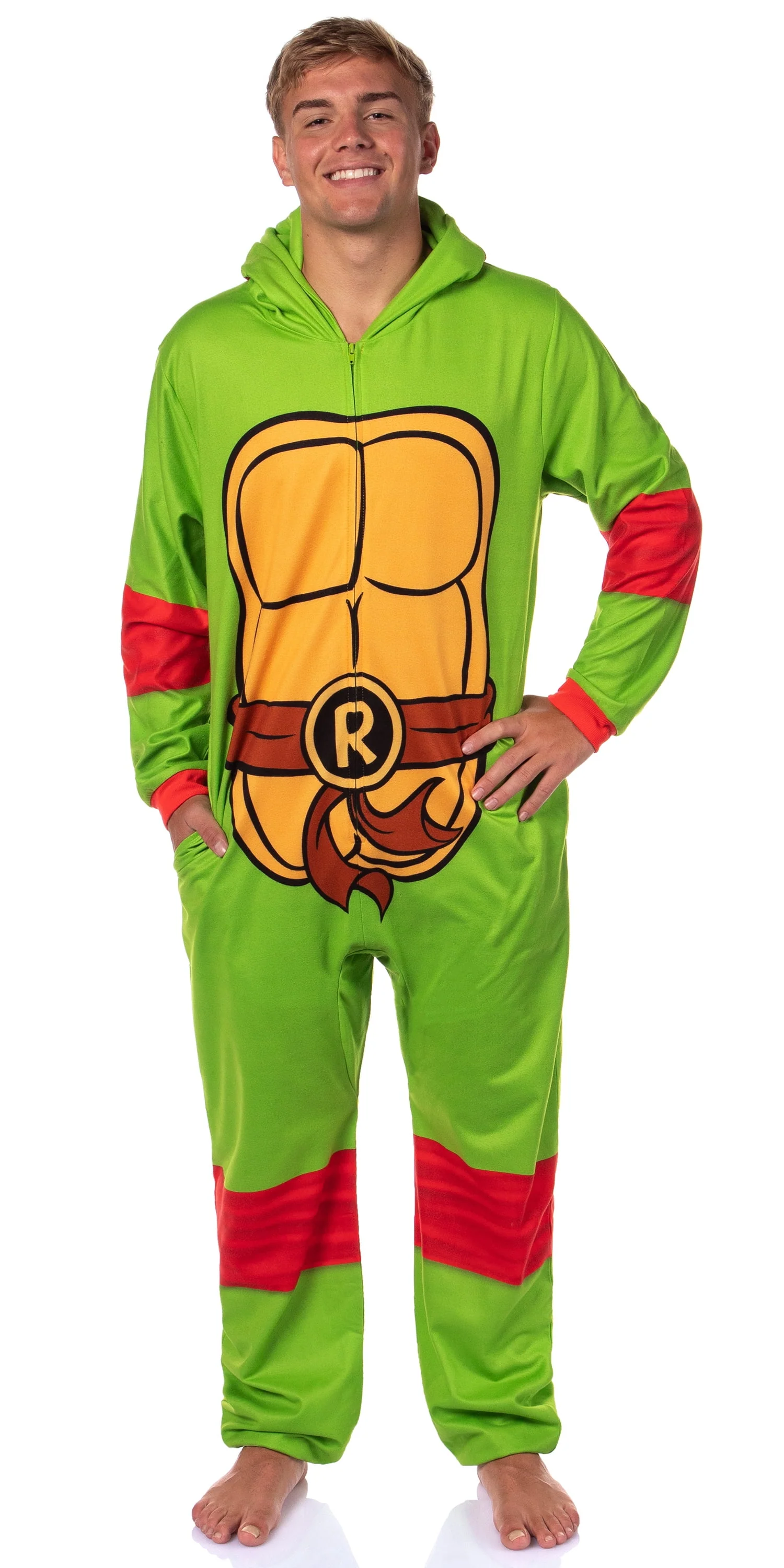 Teenage Mutant Ninja Turtles Mens' Adult Hooded Union Suit TMNT Character 1PC Costume Sleep Pajama Lounge - Image 3 Teenage Mutant Ninja Turtles Mens' Adult Hooded Union Suit TMNT Character 1PC Costume Sleep Pajama Lounge - Image 3