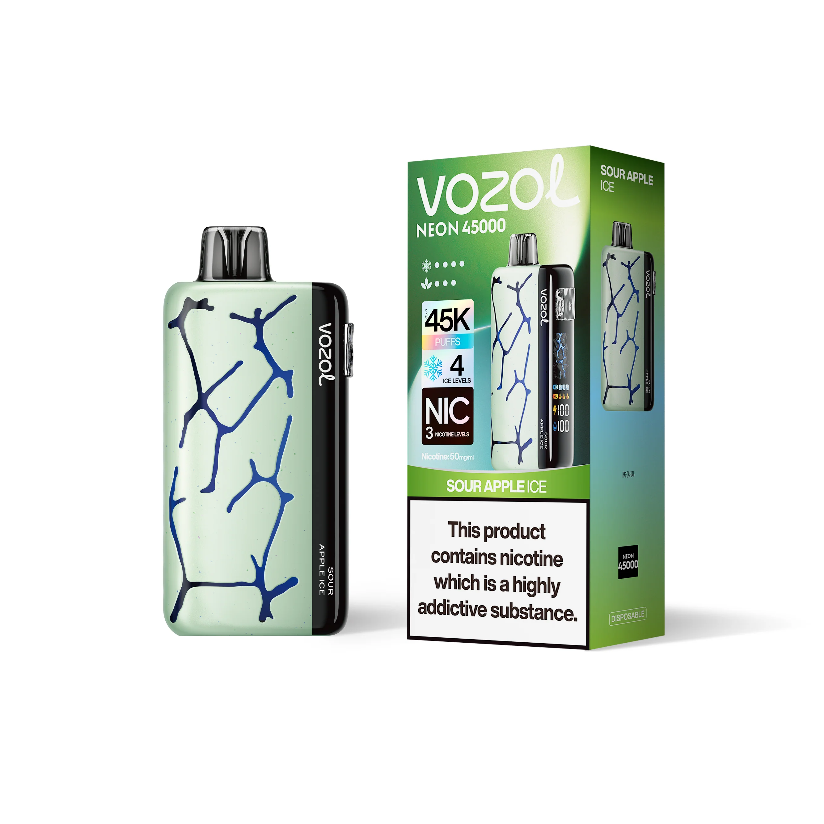 VOZOL NEON 45K jednorazowy e-papieros (wszystkie smaki)