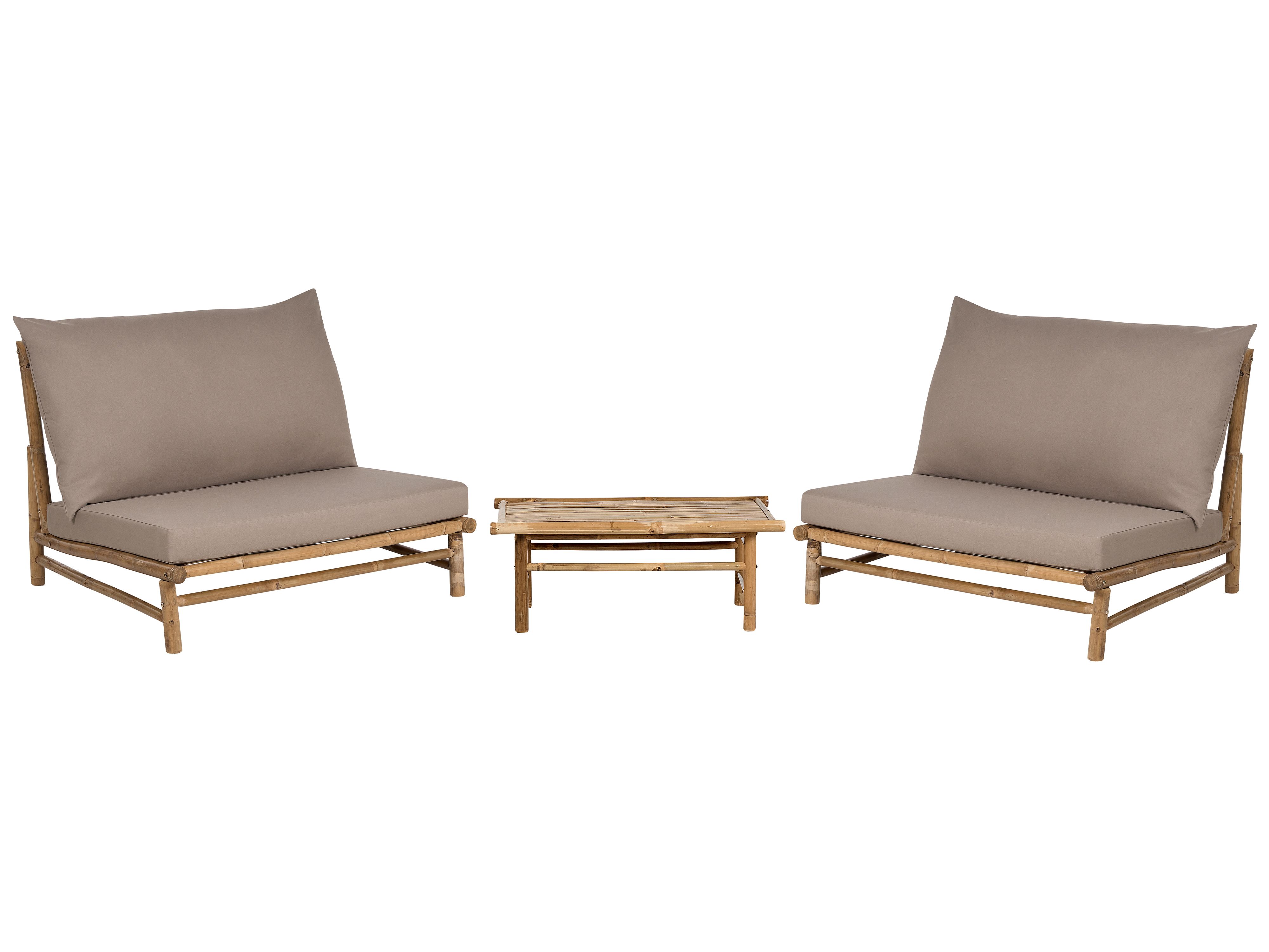 Garden Lounge Set with Table 2 Seater TODI Bamboo Taupe