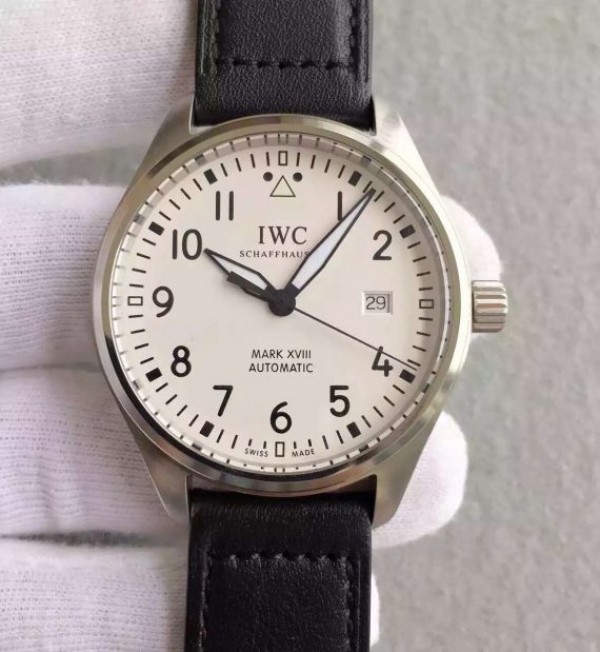 Replica IWC MKF Mark XVIII IW327002 White Dial Leather Strap A2892 - Top club