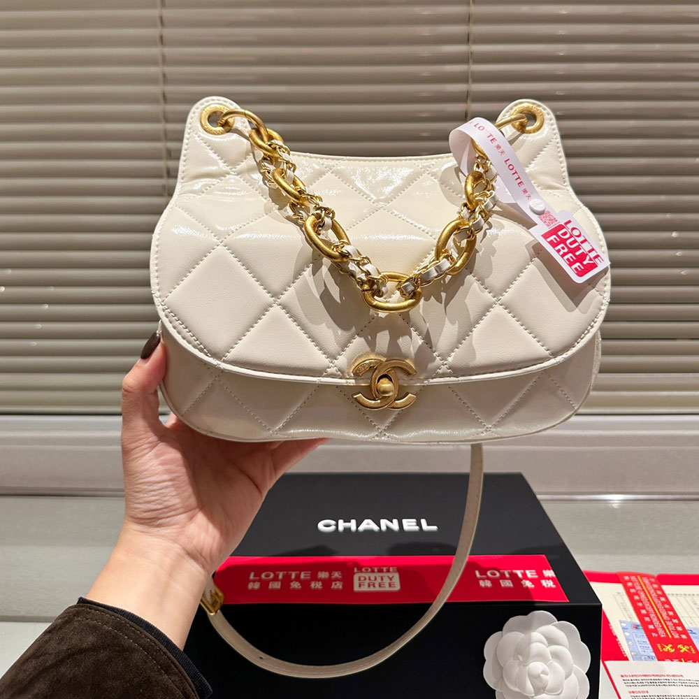 Chanel Small CC Crumpled Calfskin Wavy Hobo crossbody bag1:1High-quality replica